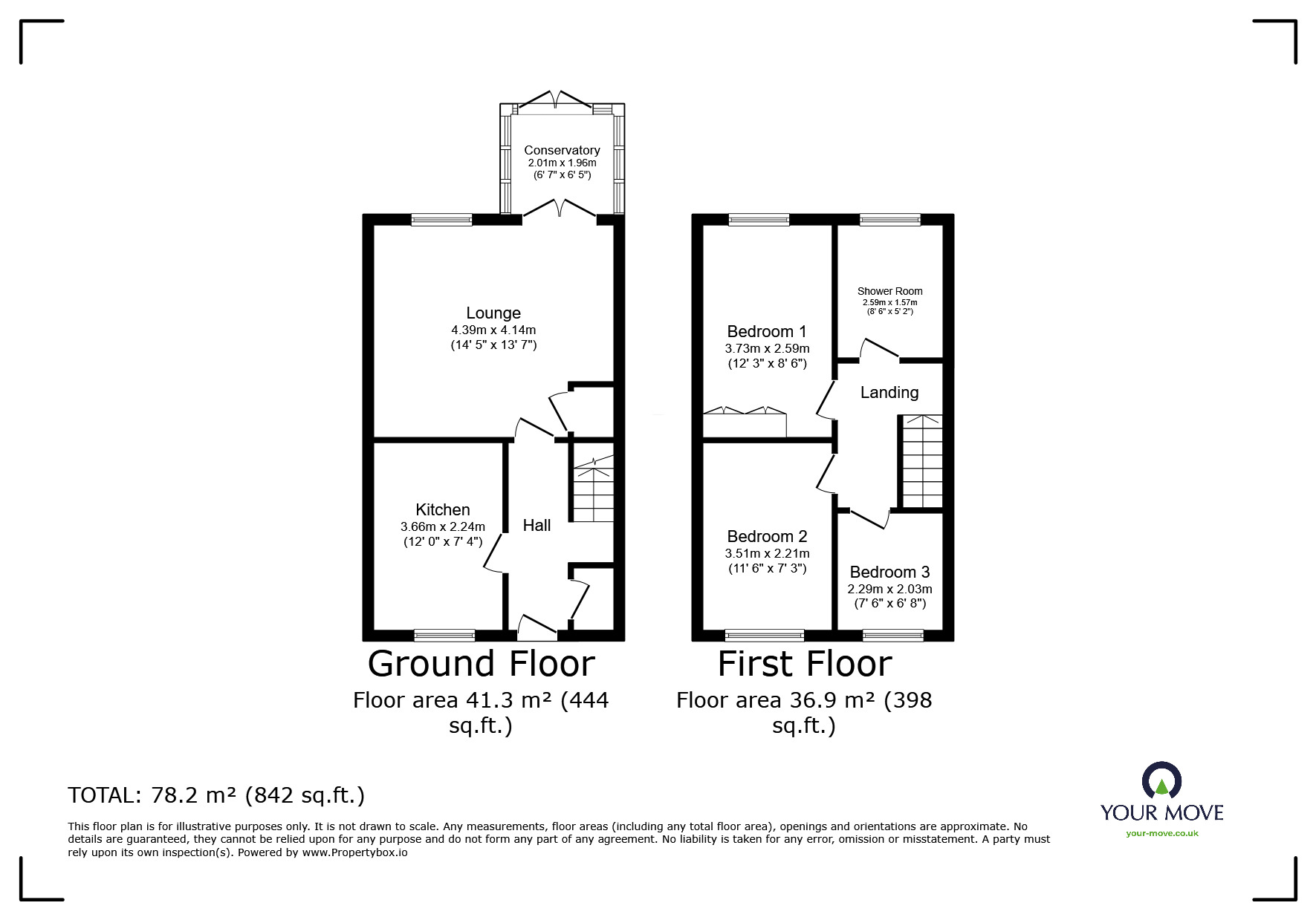 Floorplan of 3 bedroom Mid Terrace House for sale, Manor School View, Overseal, Derbyshire, DE12