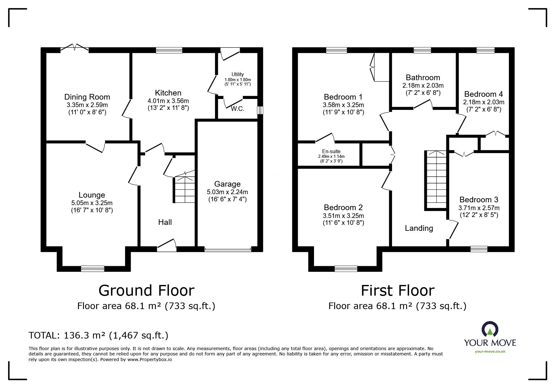 Floorplan of 4 bedroom Detached House for sale, Hart Drive, Measham, Leicestershire, DE12