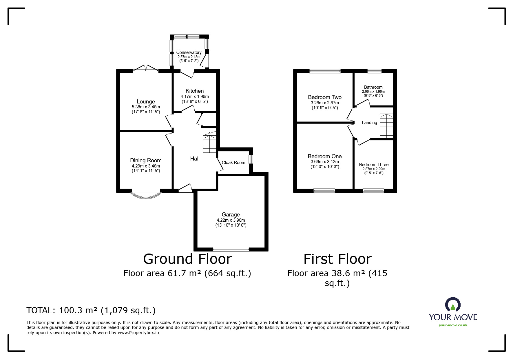 Floorplan of 3 bedroom Semi Detached House for sale, Acresford Road, Overseal, Derbyshire, DE12