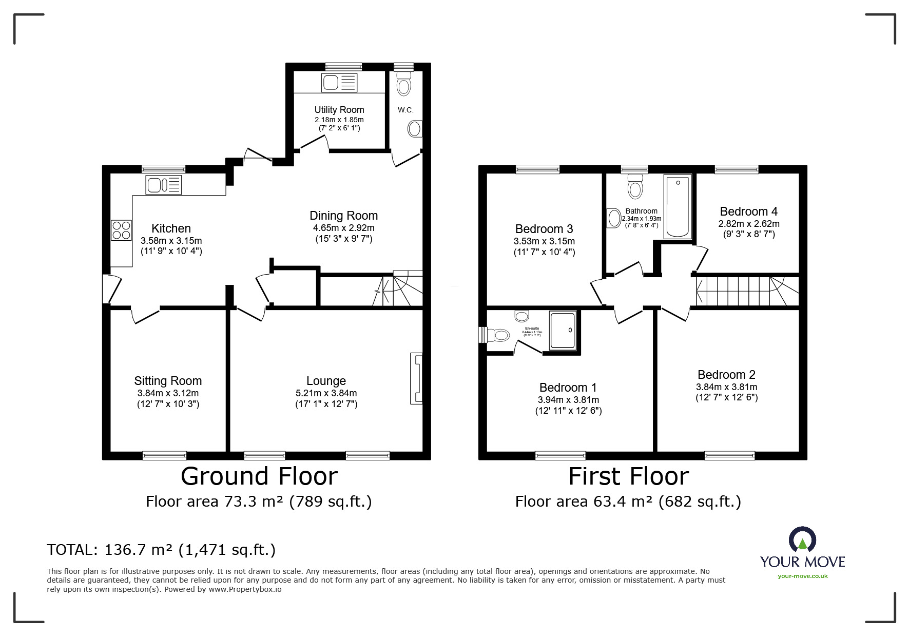 Floorplan of 4 bedroom Detached House for sale, Sun Street, Woodville, Swadlincote, DE11