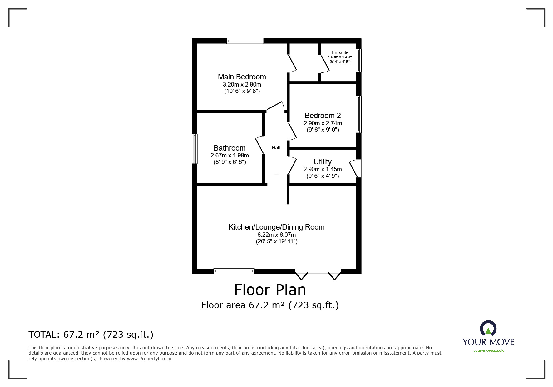 Floorplan of 2 bedroom Detached Property for sale, Colliery Lane, Linton, Derbyshire, DE12