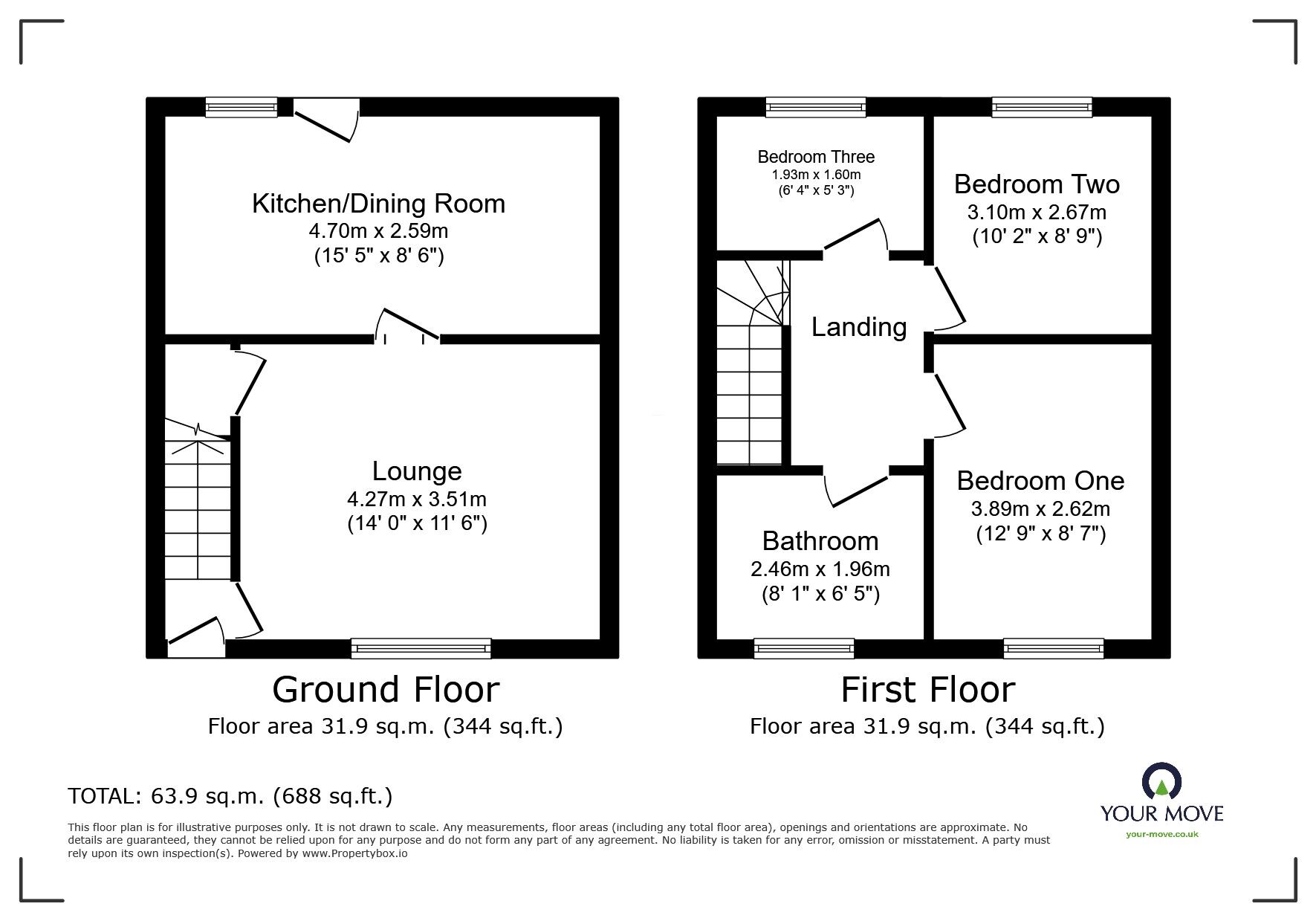 Floorplan of 3 bedroom Semi Detached House for sale, Hastings Road, Swadlincote, Derbyshire, DE11