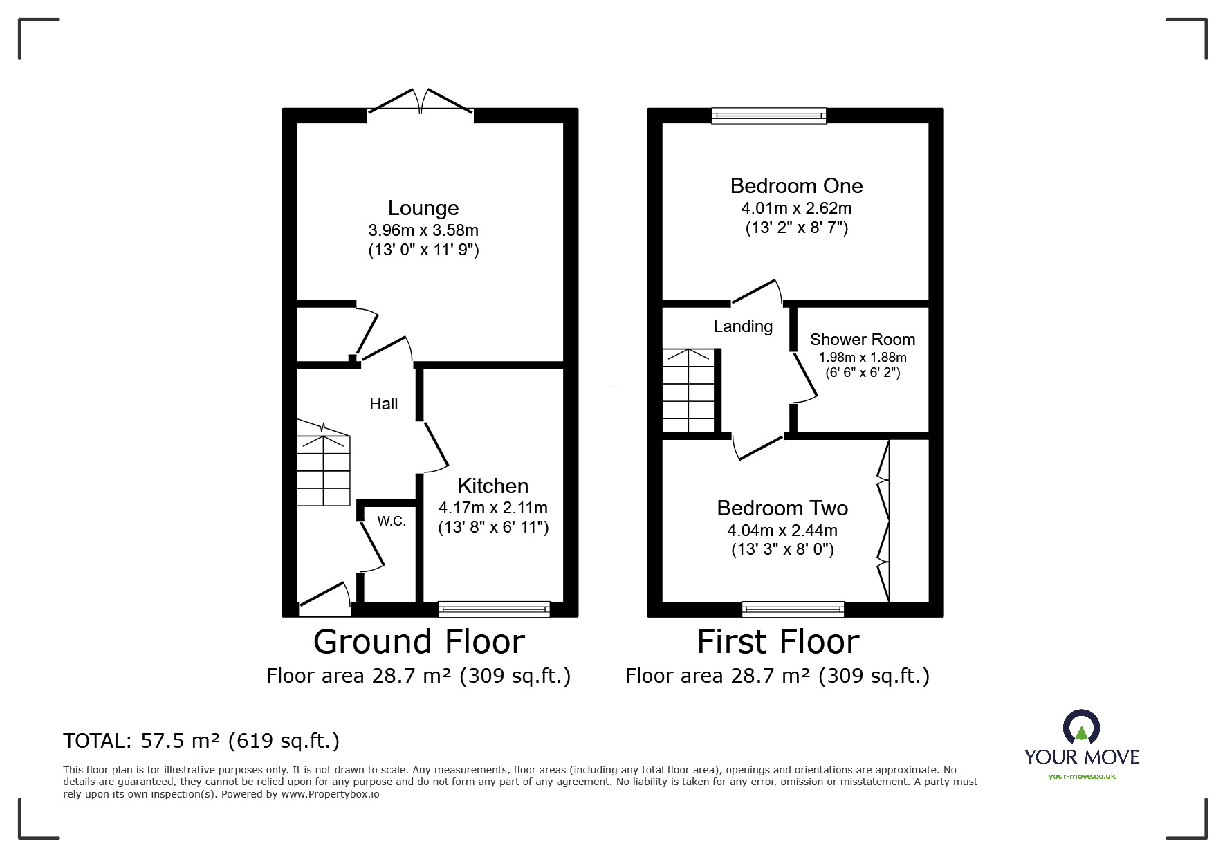 Floorplan of 2 bedroom Mid Terrace House for sale, Knowles View, Swadlincote, Derbyshire, DE11