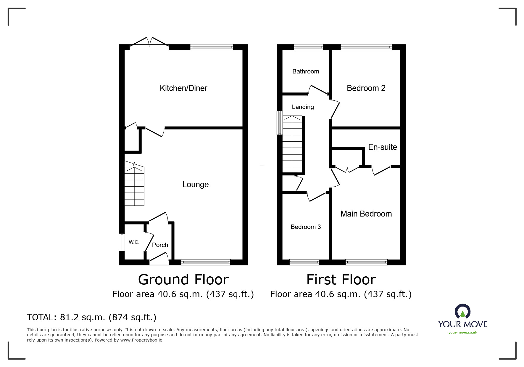 Floorplan of 3 bedroom Semi Detached House to rent, Hope Way, Church Gresley, Derbyshire, DE11