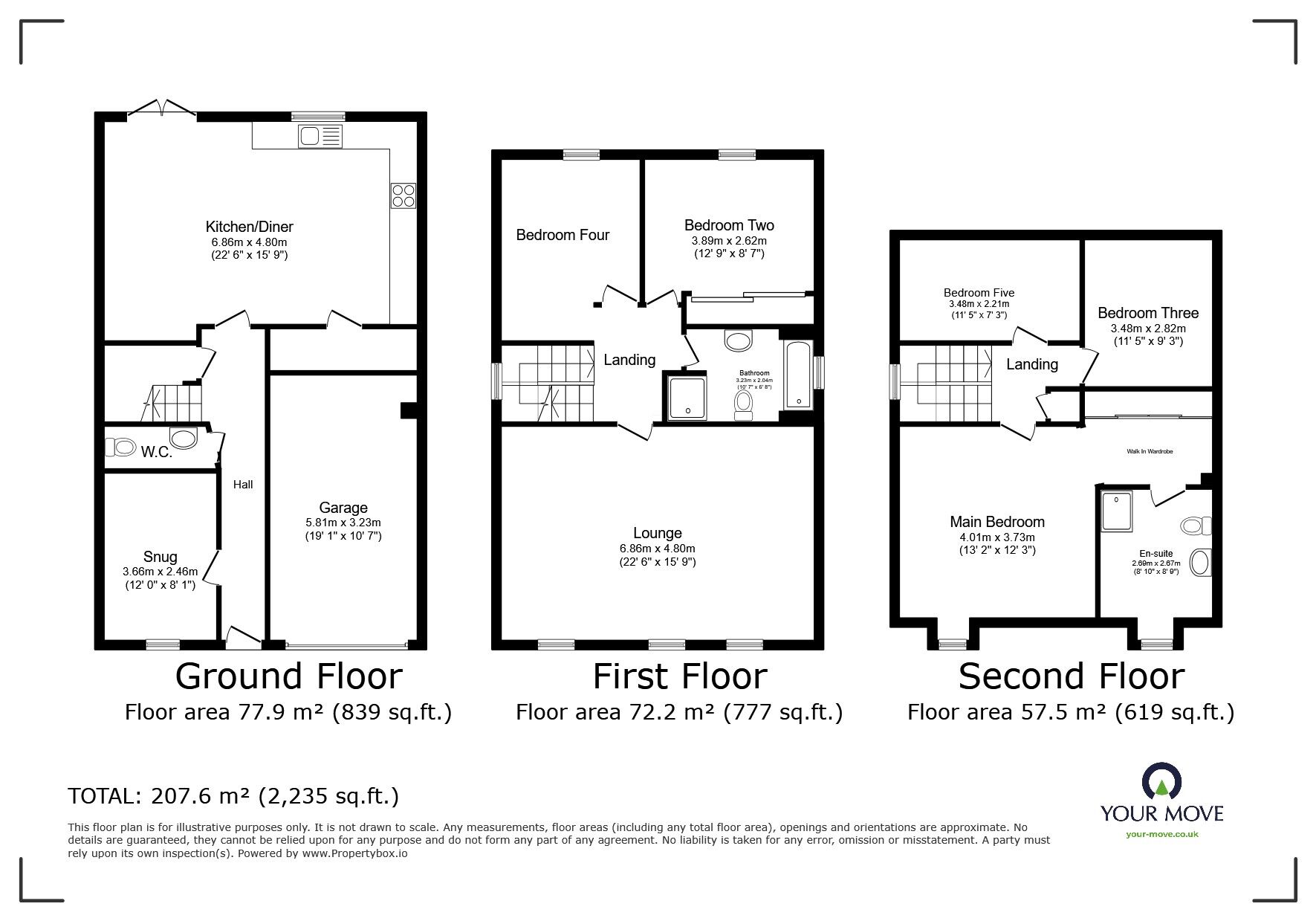 Floorplan of 5 bedroom Detached House for sale, Maitland Road, Linton, Derbyshire, DE12