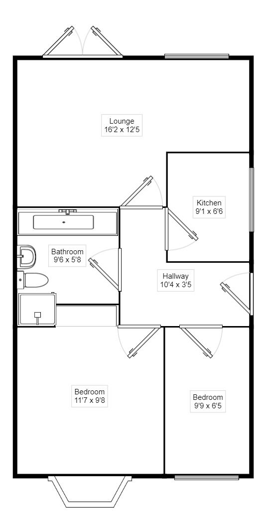 Floorplan of 2 bedroom Semi Detached Bungalow for sale, Outram Drive, Swadlincote, Derbyshire, DE11