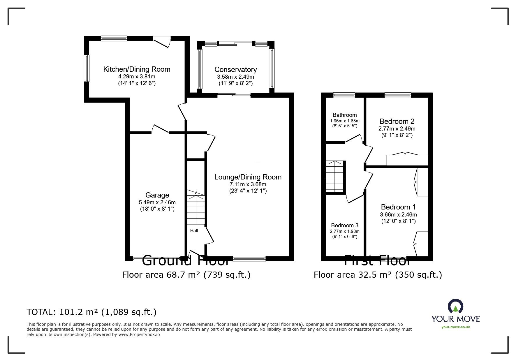 Floorplan of 3 bedroom Semi Detached House for sale, Springwood Farm Road, Midway, Derbyshire, DE11