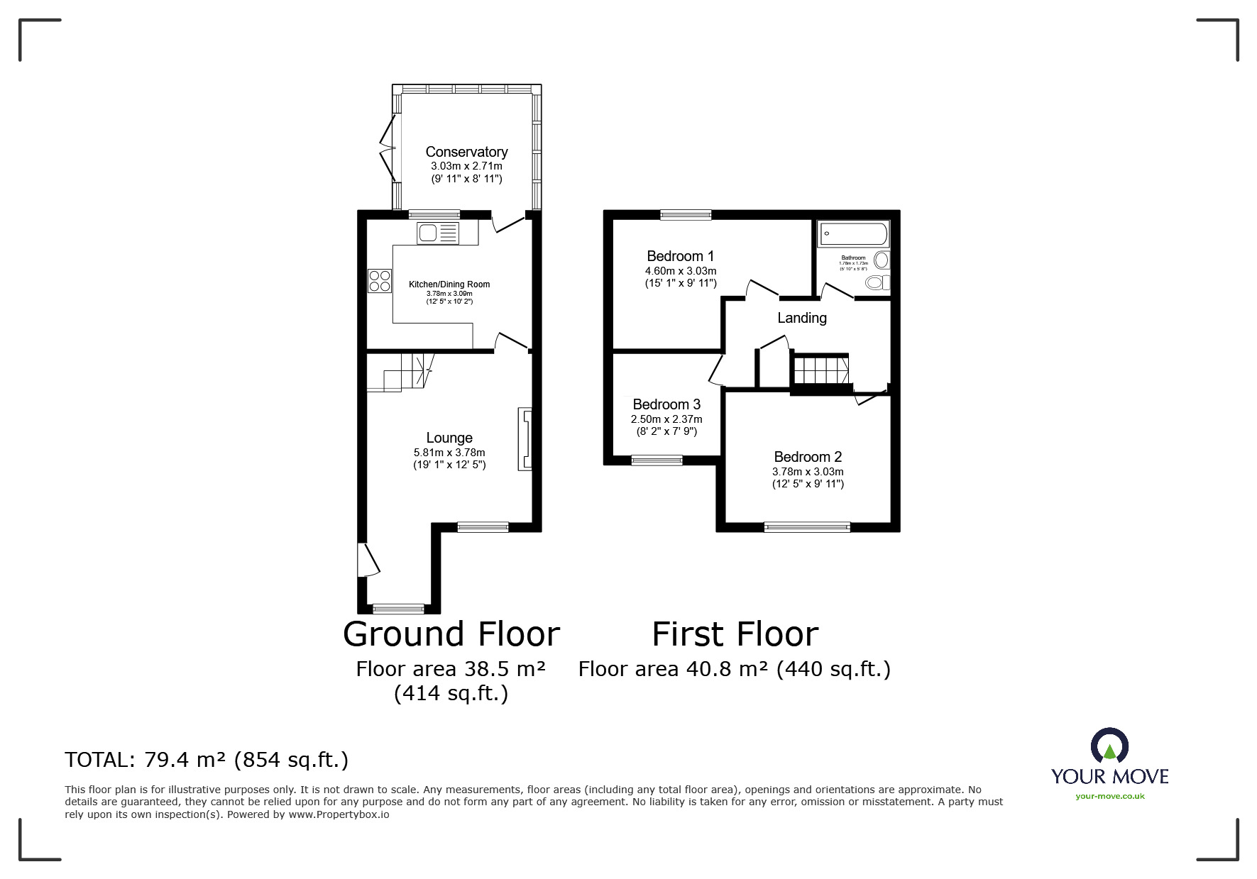 Floorplan of 3 bedroom Semi Detached House for sale, Pear Tree Drive, Linton, Derbyshire, DE12