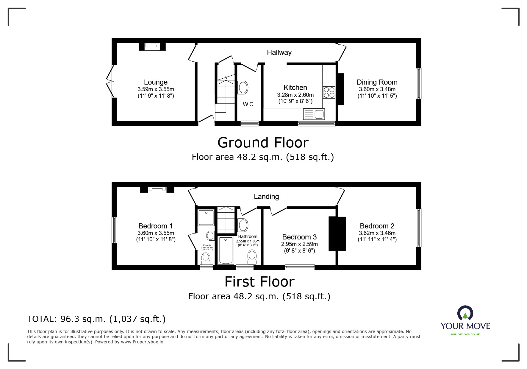 Floorplan of 3 bedroom Semi Detached House to rent, Sunnyside, Newhall, Derbyshire, DE11