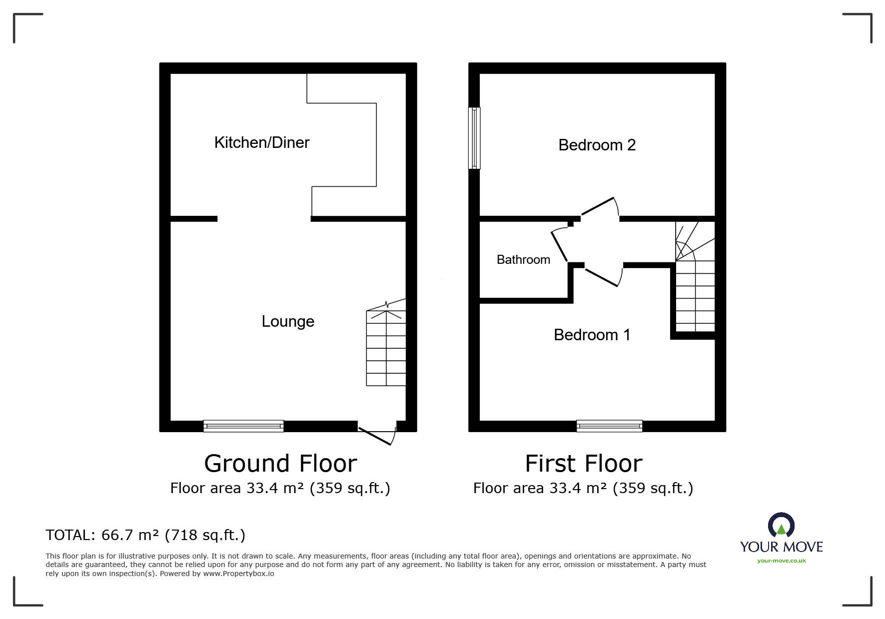 Floorplan of 2 bedroom  House to rent, High Street, Newhall, Derbyshire, DE11