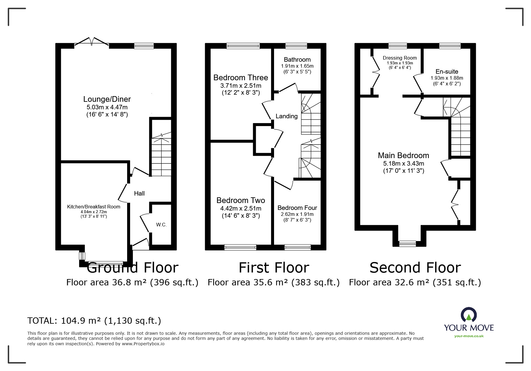 Floorplan of 4 bedroom Semi Detached House for sale, Morley Walk, Church Gresley, Derbyshire, DE11