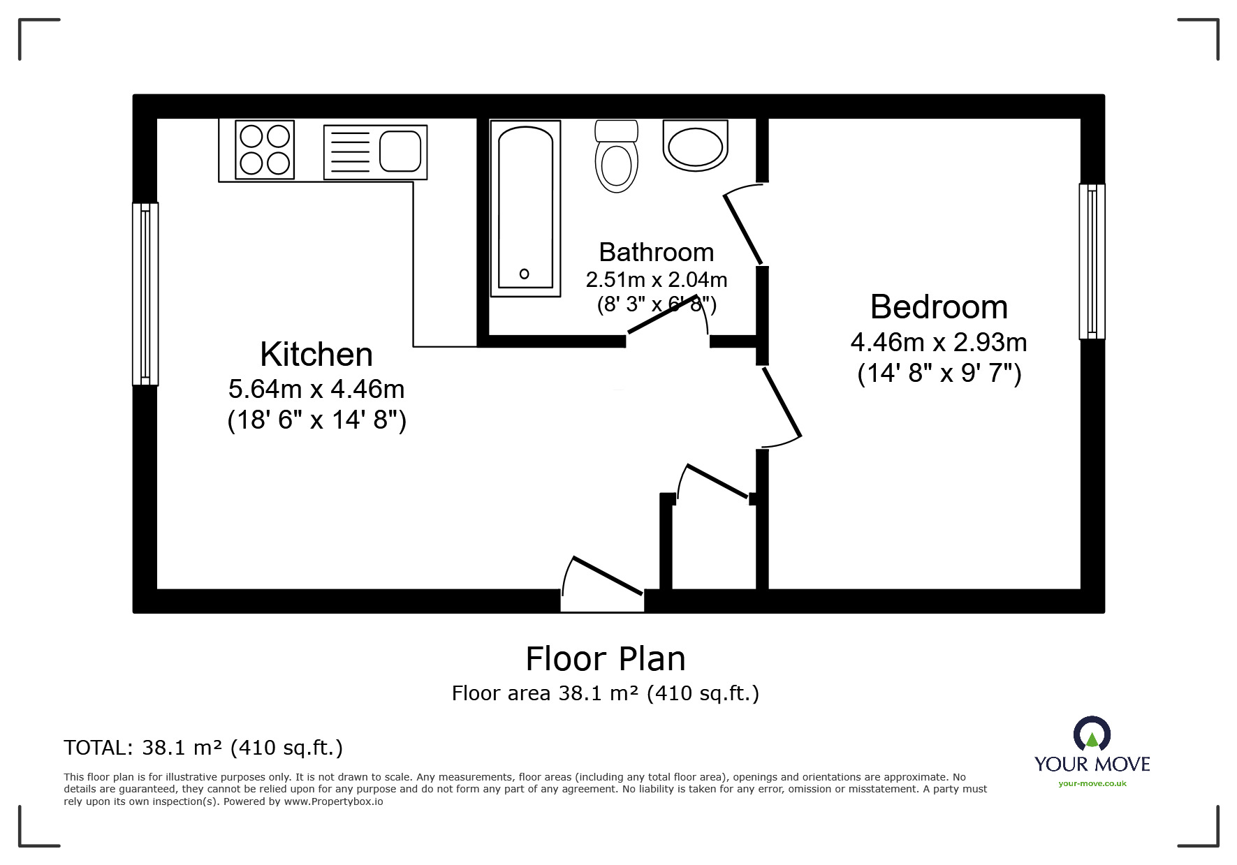 Floorplan of 1 bedroom  Flat for sale, 55 Queen Street, Salford, Manchester, M3