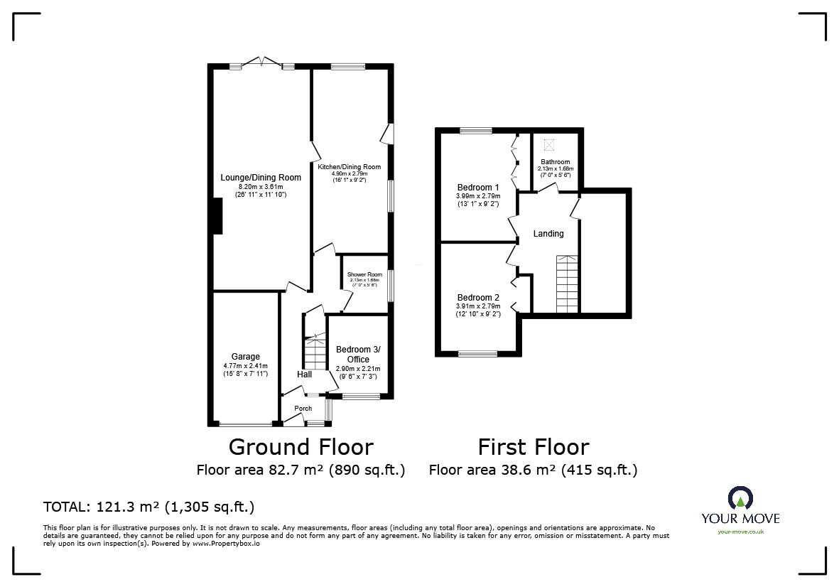 Floorplan of 3 bedroom Semi Detached House for sale, Plantation Road, Hextable, Kent, BR8