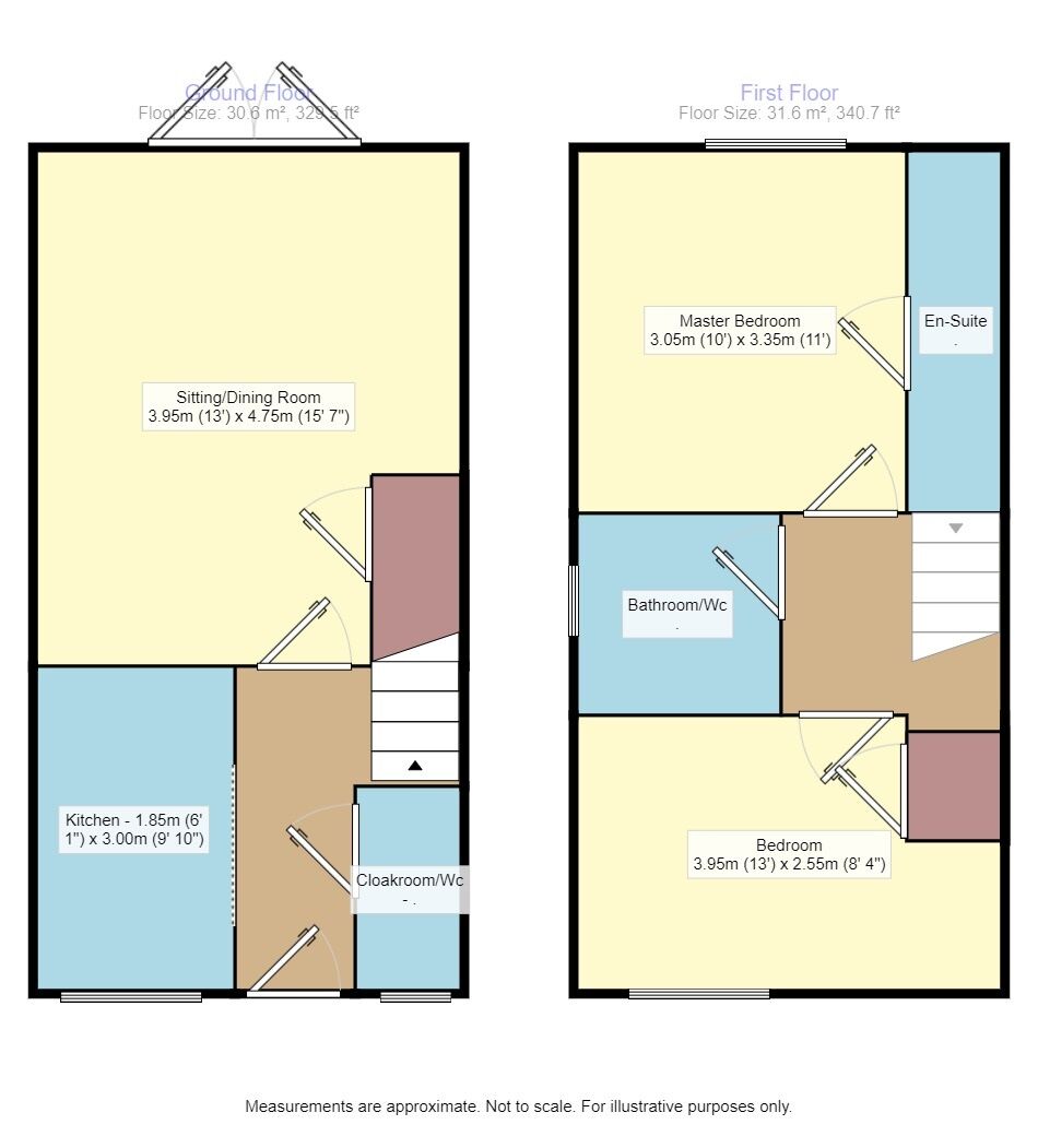 Floorplan of 2 bedroom Semi Detached House for sale, The Stirrups, Barming, Kent, ME16