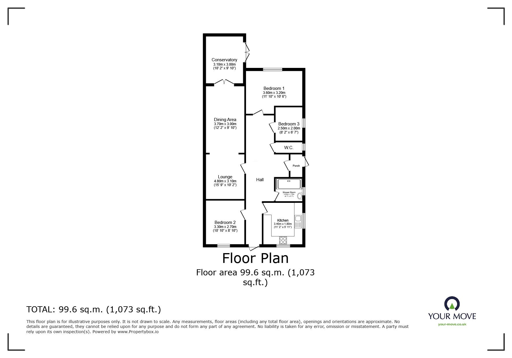 Floorplan of 3 bedroom Semi Detached House for sale, Phelps Close, West Kingsdown, Kent, TN15