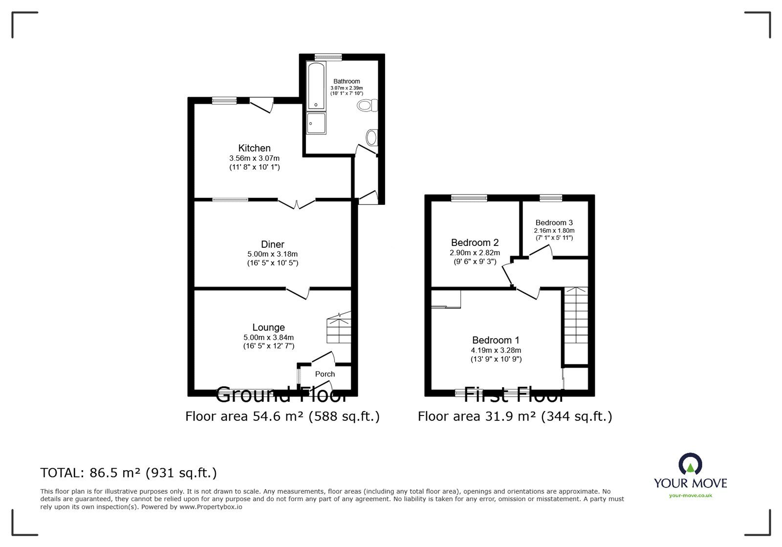 Floorplan of 3 bedroom End Terrace House for sale, Hollytree Avenue, Swanley, Kent, BR8