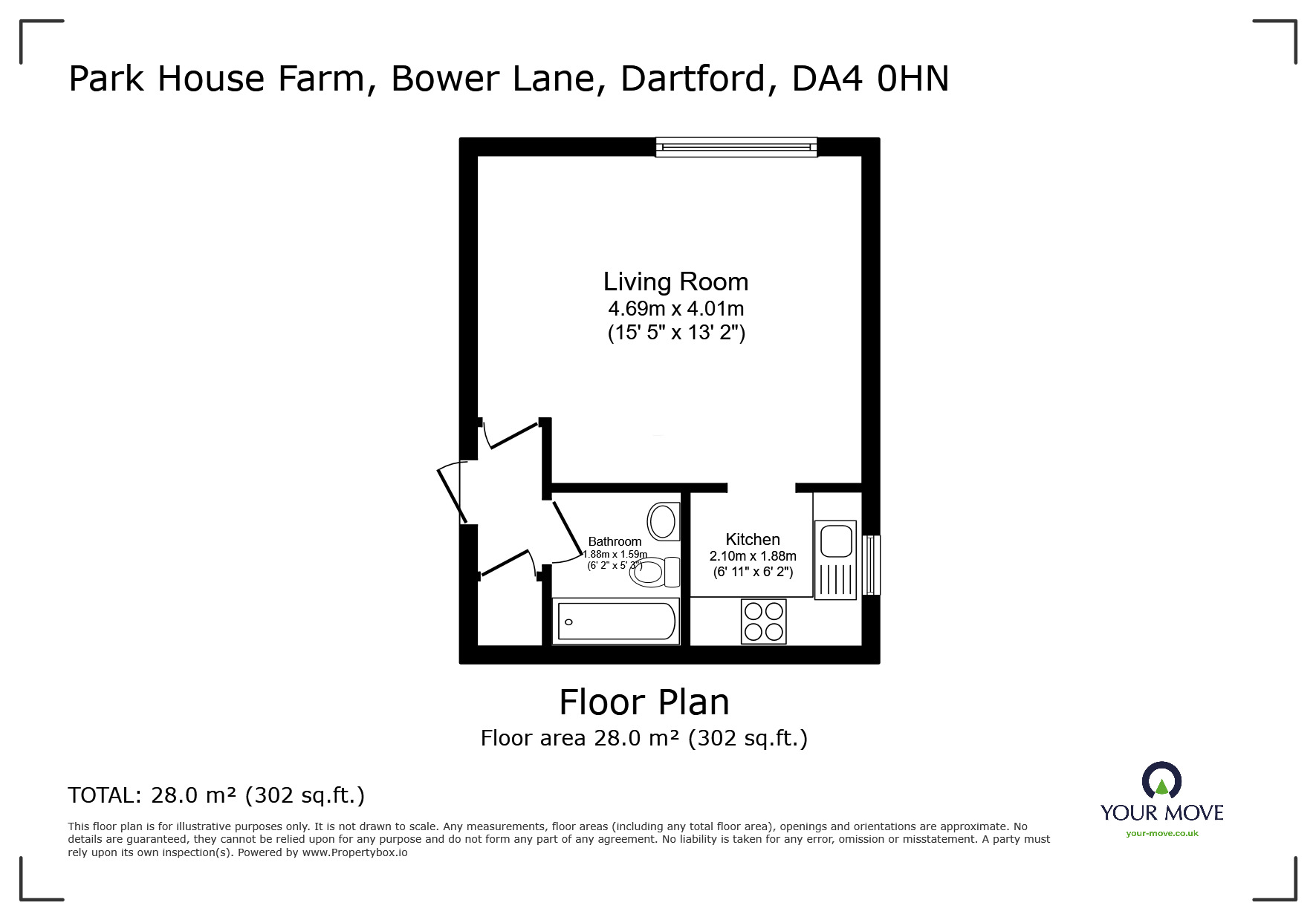 Floorplan of  Flat for sale, The Oaks, Swanley, Kent, BR8