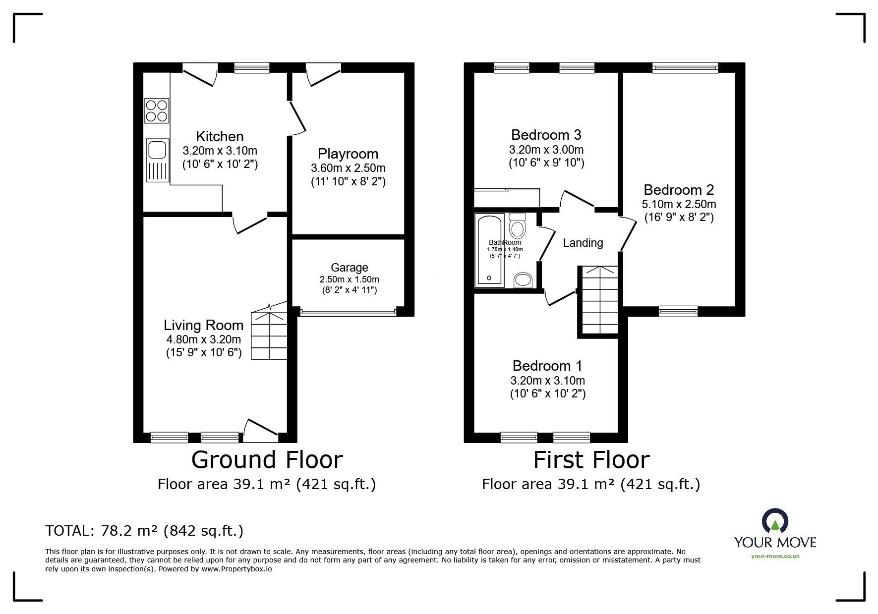 Floorplan of 3 bedroom Mid Terrace House for sale, Bremner Close, Swanley, Kent, BR8