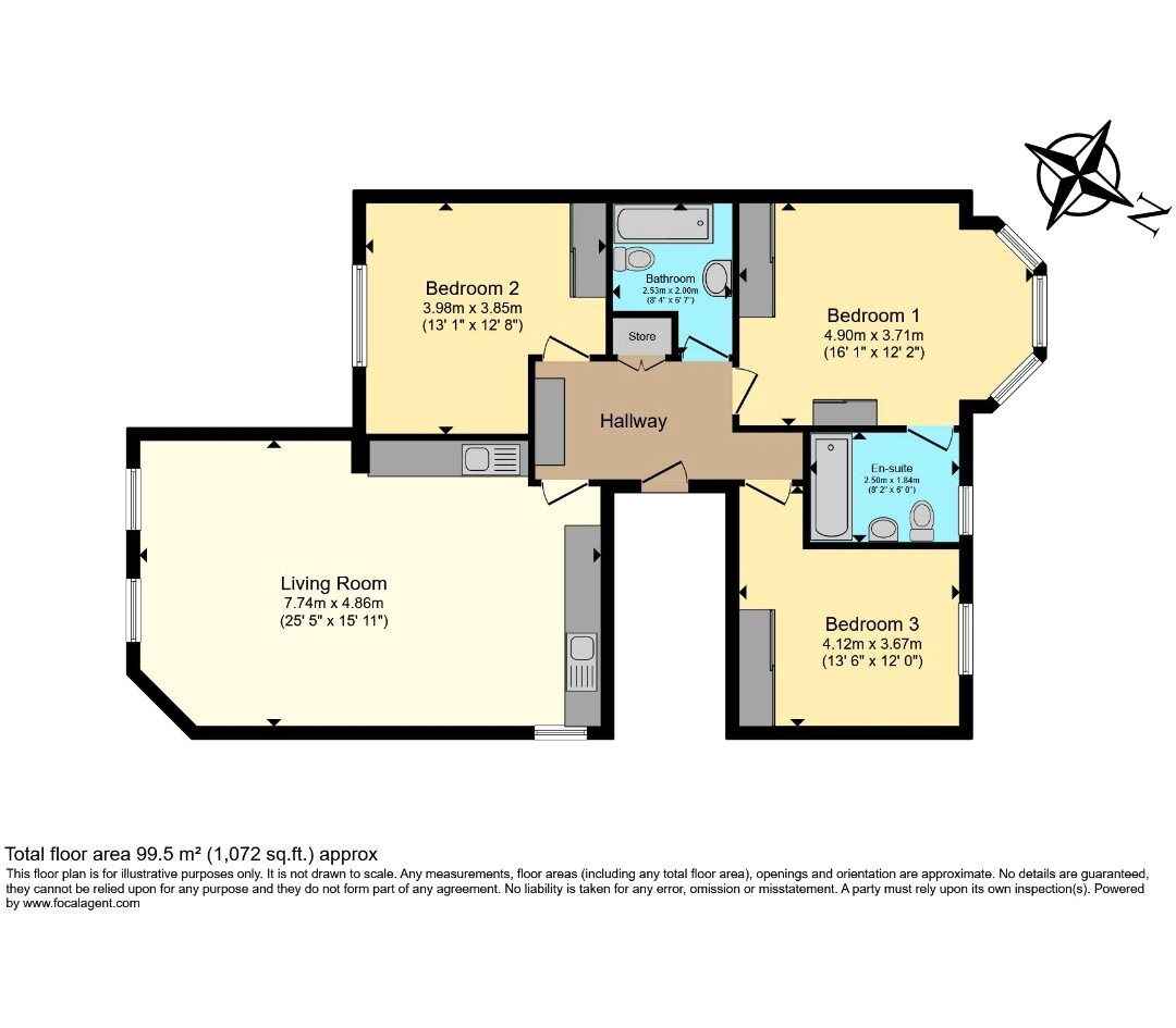 Floorplan of 3 bedroom  Flat for sale, Croydon Road, London, SE20