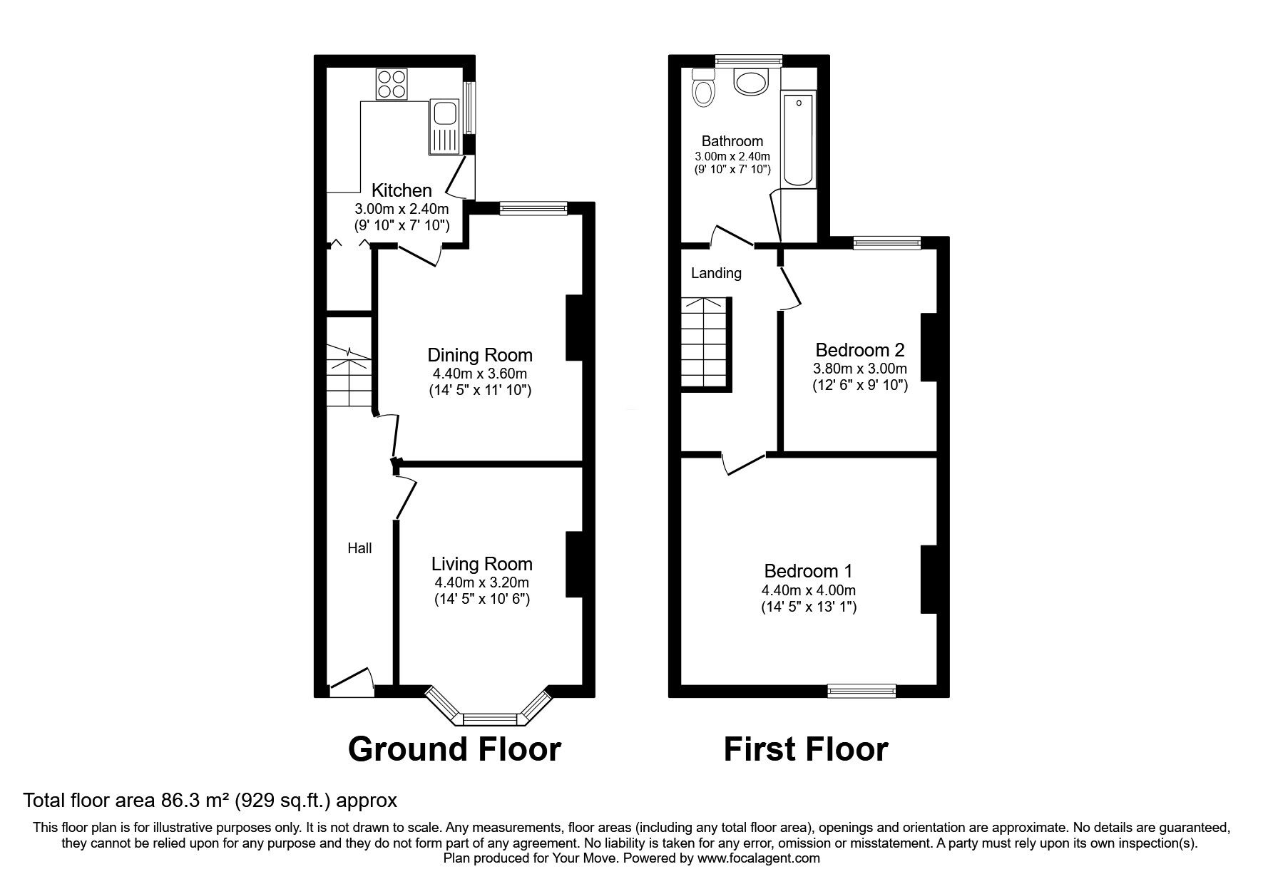 Floorplan of 2 bedroom Mid Terrace House for sale, Station Road, Pendlebury,Swinton, Manchester, M27