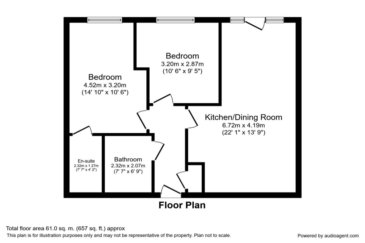 Floorplan of 2 bedroom  Flat to rent, Pilgrims Way, Salford, Manchester, M50