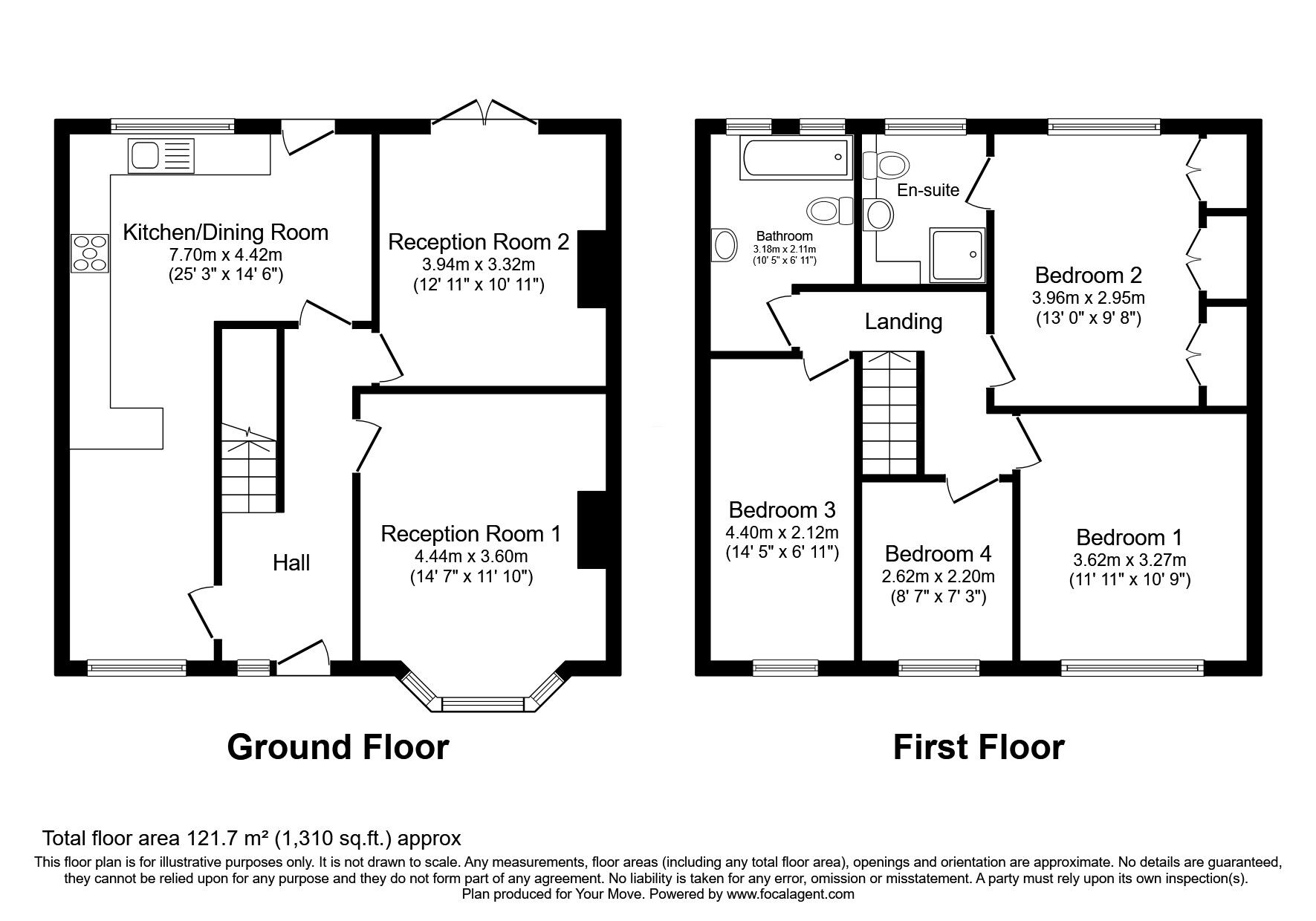 Floorplan of 4 bedroom End Terrace House for sale, Laburnum Avenue, Swinton, Greater Manchester, M27