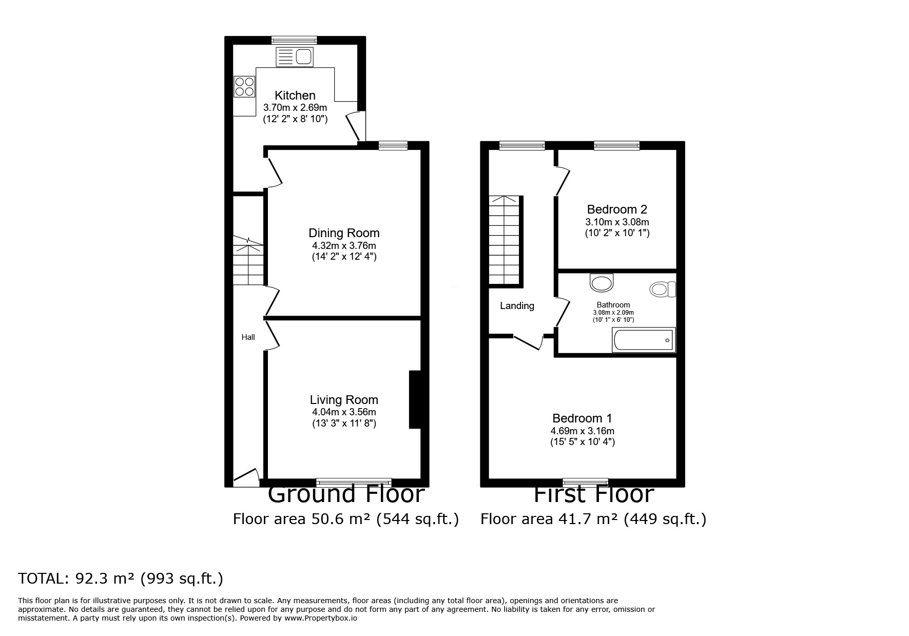 Floorplan of 2 bedroom Mid Terrace House for sale, Buchanan Street, Pendlebury, Manchester, M27