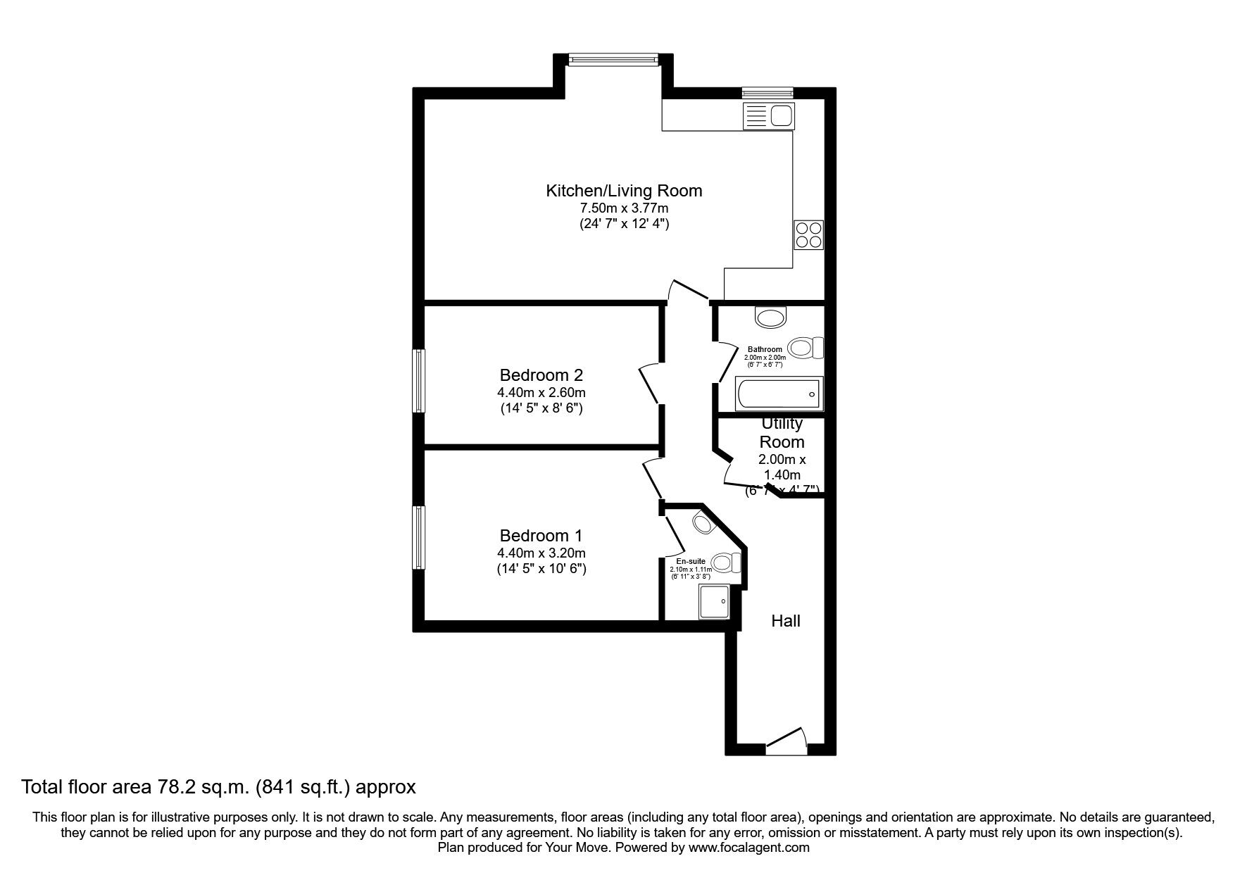 Floorplan of 2 bedroom  Flat to rent, The Coppice, Worsley, Greater Manchester, M28