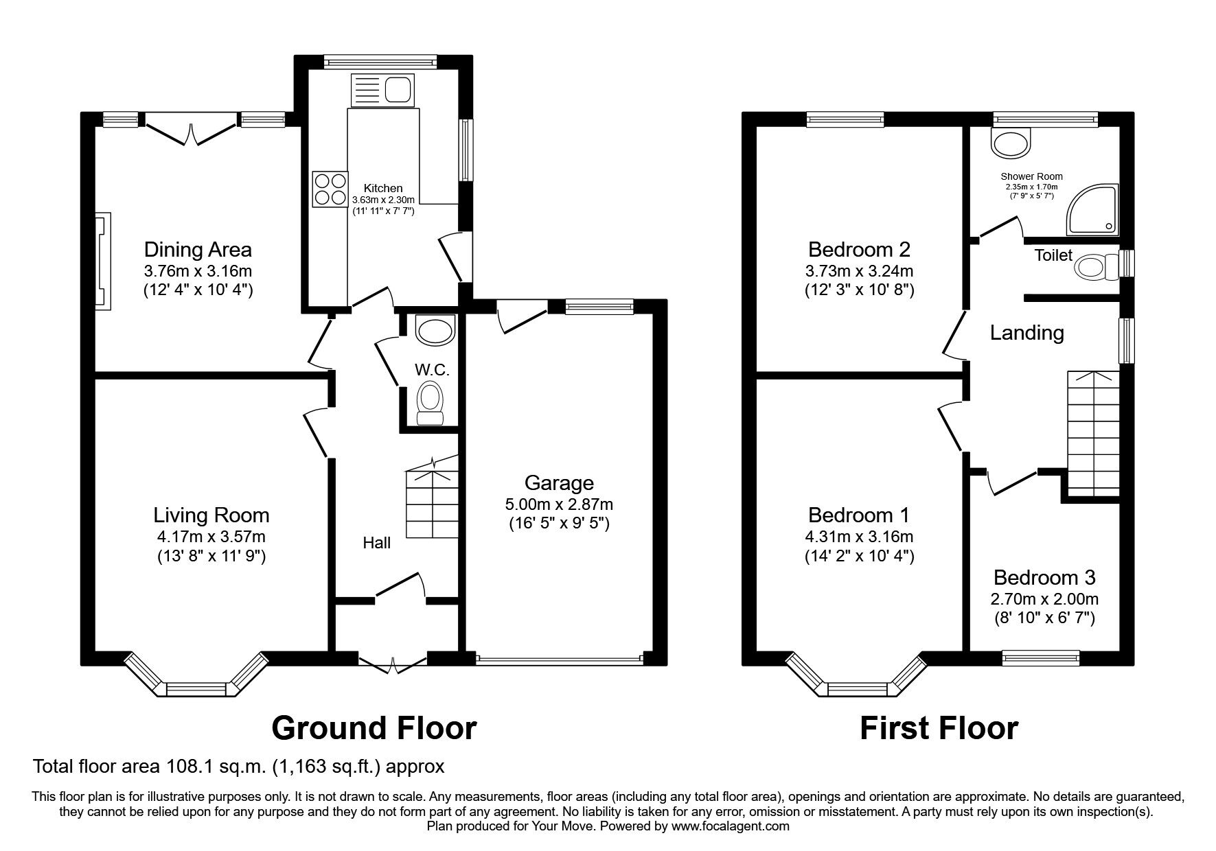 Floorplan of 3 bedroom Semi Detached House to rent, Woodgarth Lane, Worsley, Greater Manchester, M28