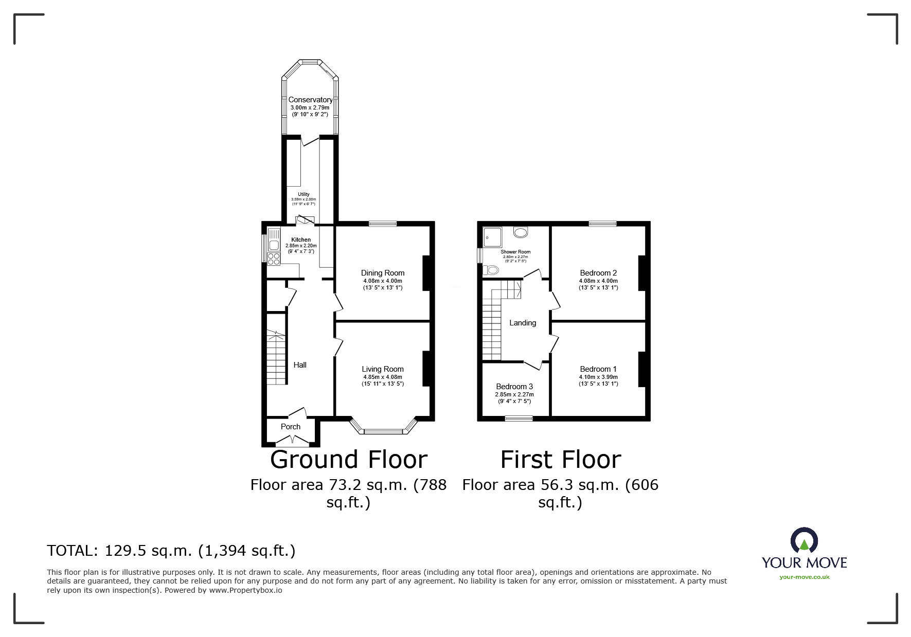 Floorplan of 3 bedroom Semi Detached House for sale, Moorside Road, Swinton, Greater Manchester, M27