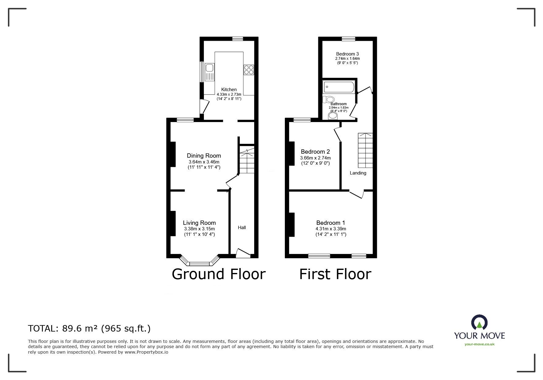 Floorplan of 3 bedroom Mid Terrace House for sale, New Cross Street, Salford, Greater Manchester, M5