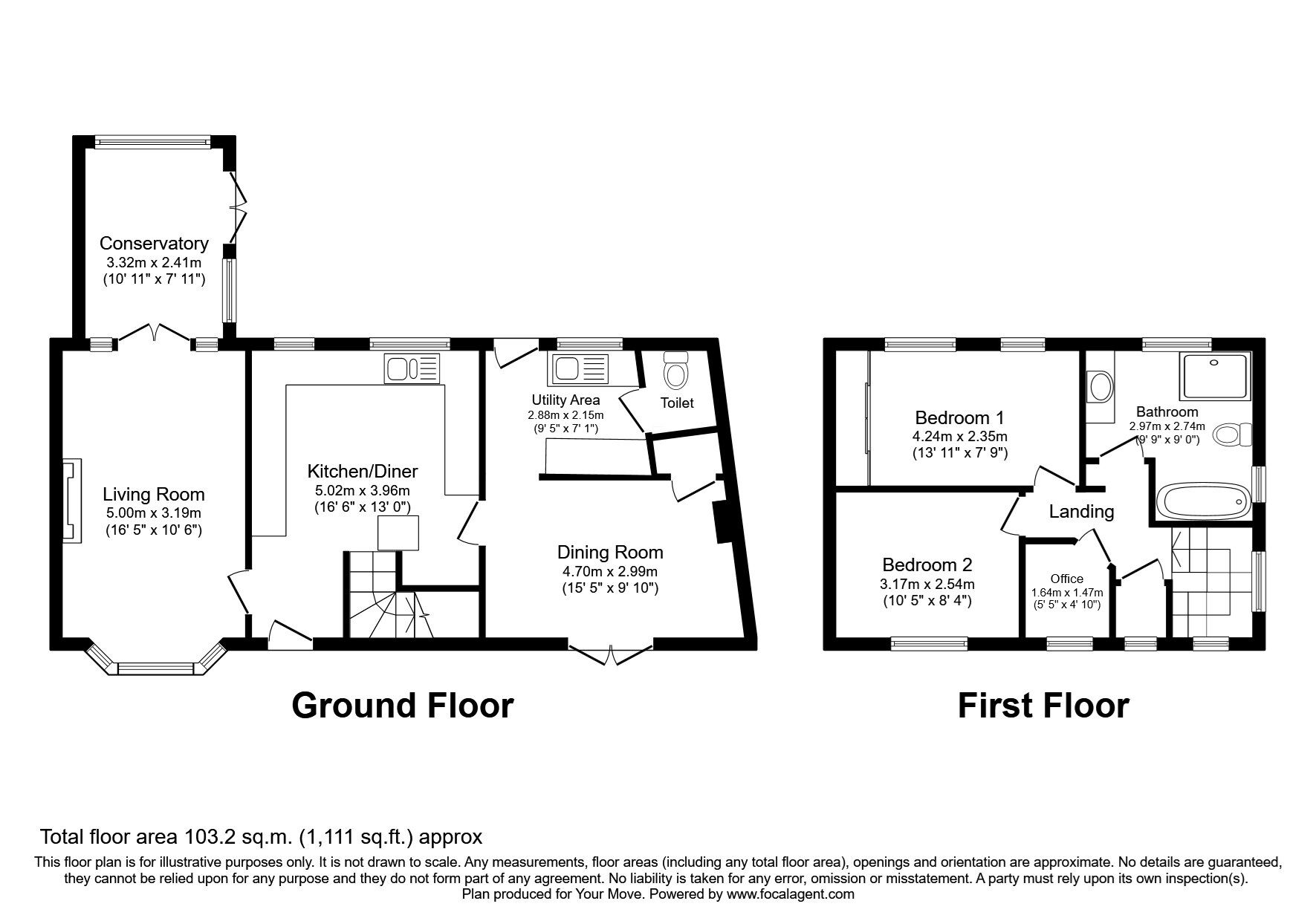 Floorplan of 2 bedroom Semi Detached House for sale, Gaskell Road, Eccles, Greater Manchester, M30