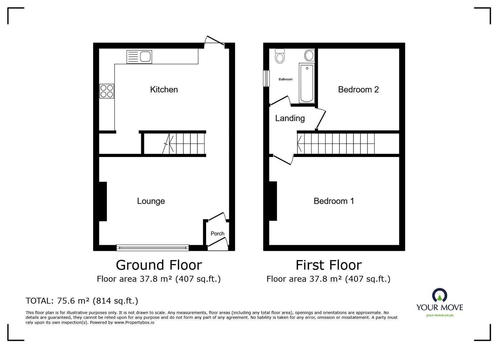 Floorplan of 2 bedroom Mid Terrace House to rent, New Cross Street, Swinton, Greater Manchester, M27