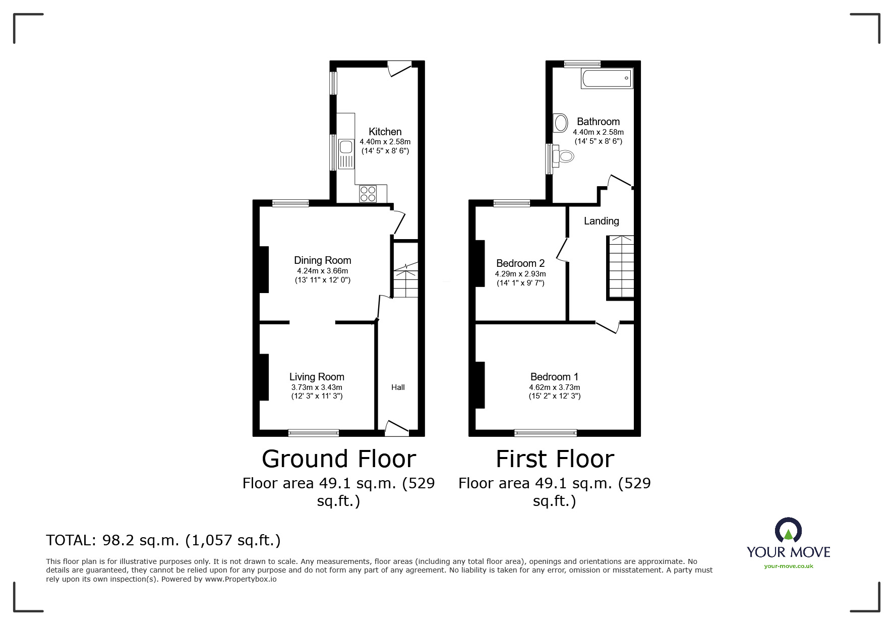 Floorplan of 2 bedroom End Terrace House for sale, Blantyre Street, Swinton, Greater Manchester, M27