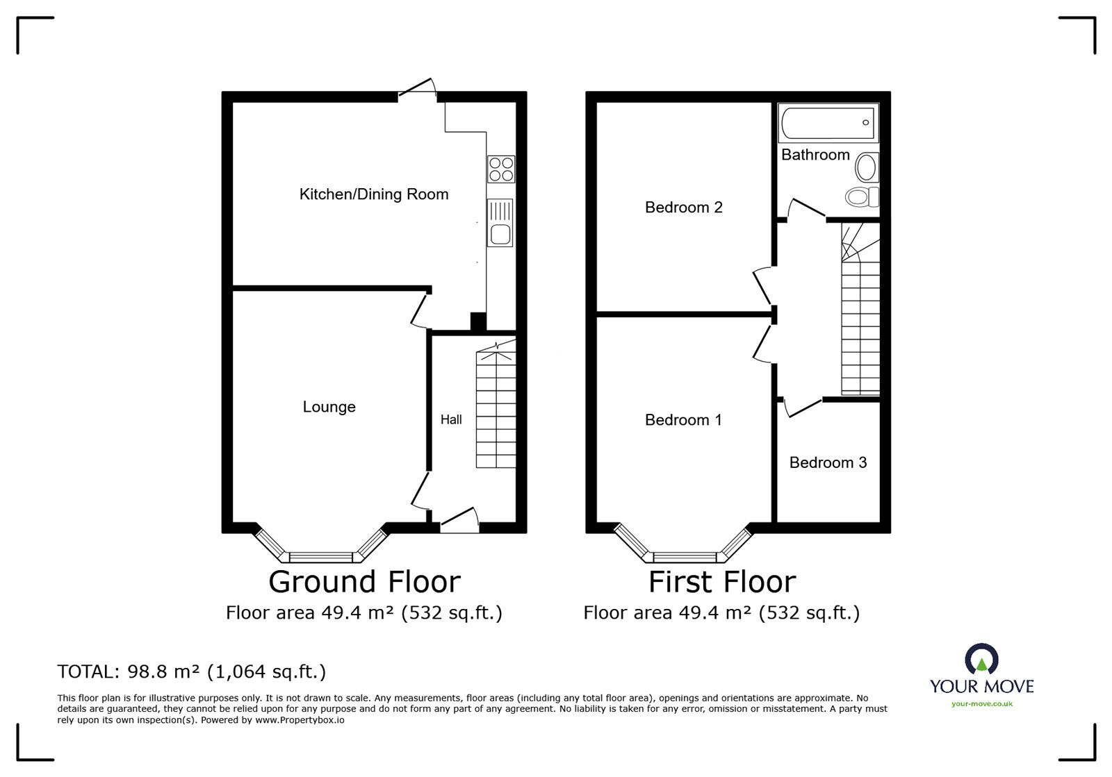 Floorplan of 3 bedroom Semi Detached House to rent, Oakland Avenue, Salford, Greater Manchester, M6