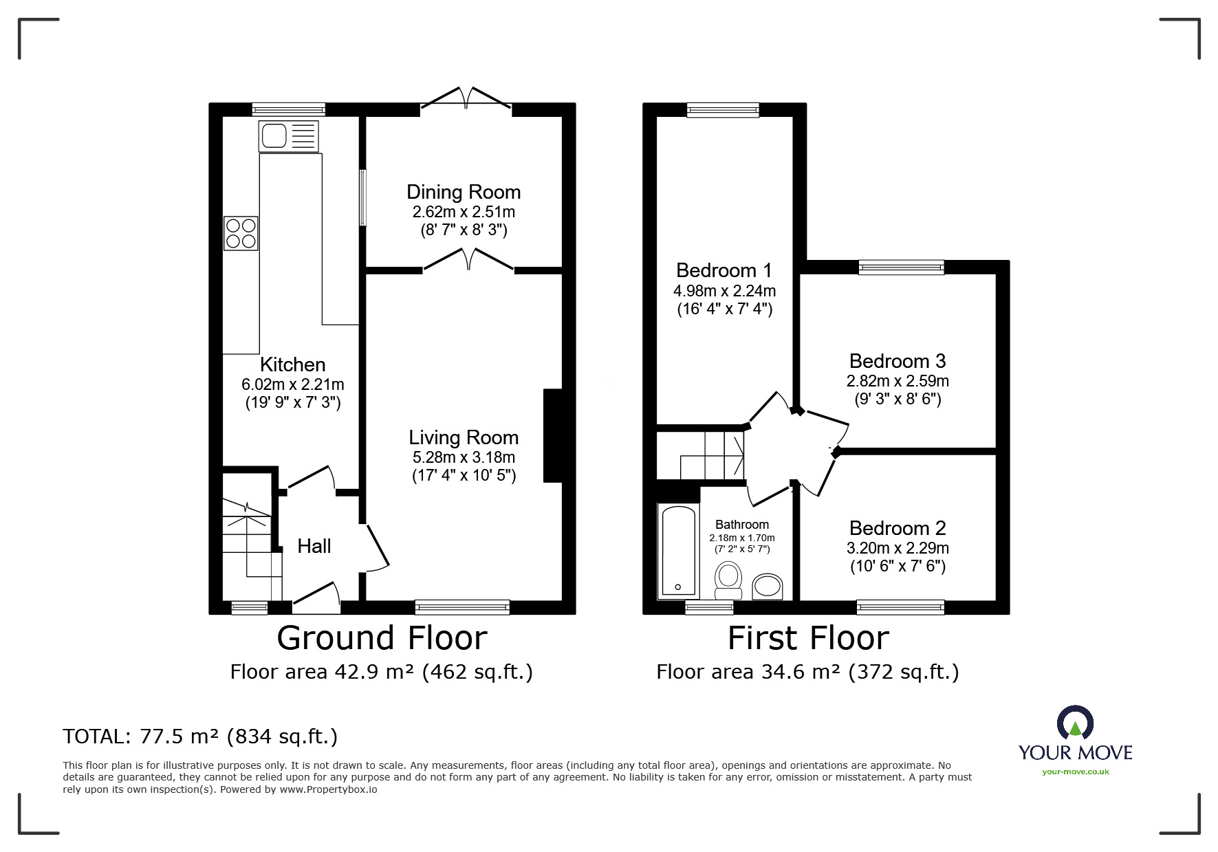 Floorplan of 3 bedroom Semi Detached House for sale, Carisbrook Drive, Swinton, Greater Manchester, M27