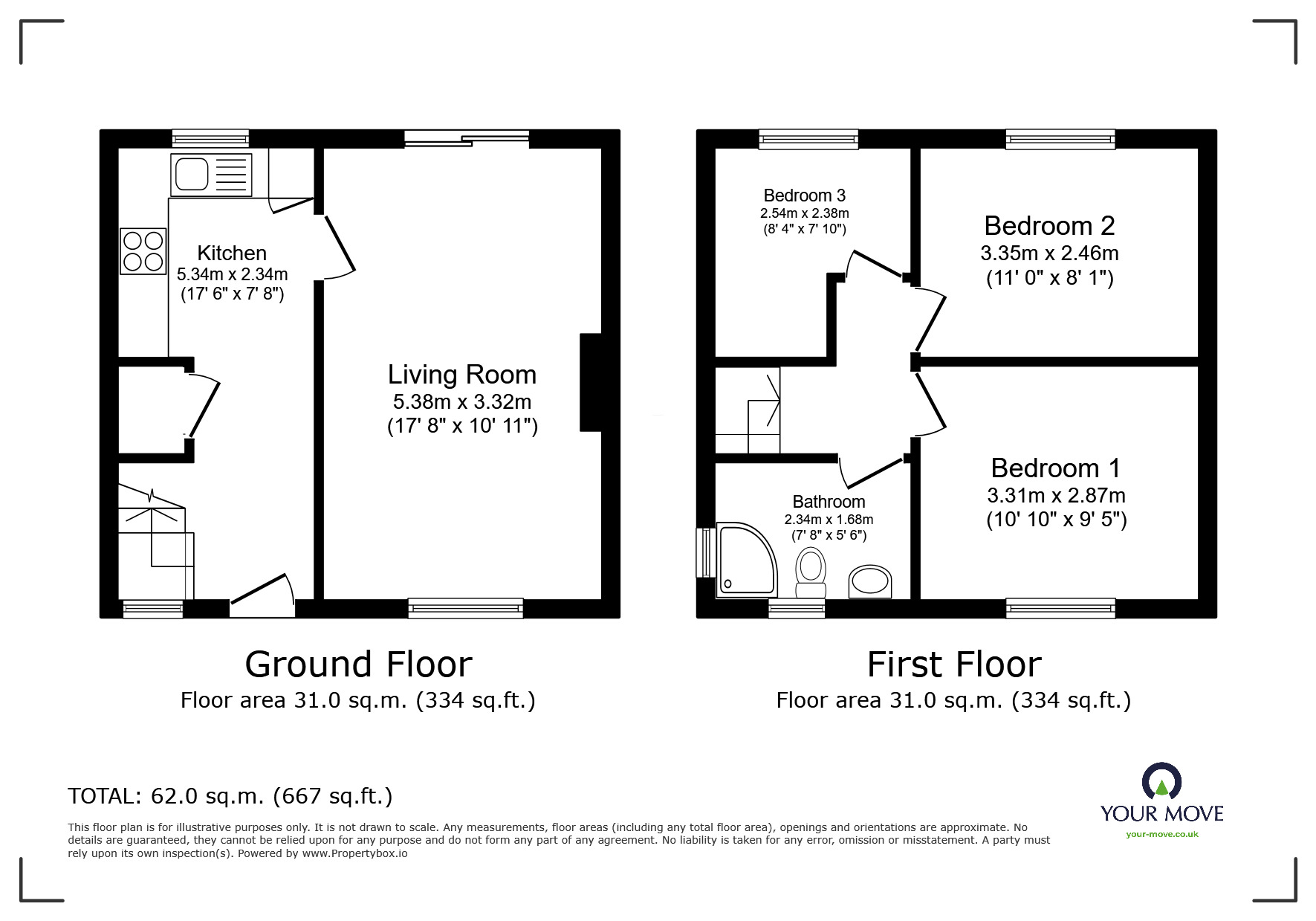 Floorplan of 3 bedroom Semi Detached House for sale, Danesway, Pendlebury, Manchester, M27