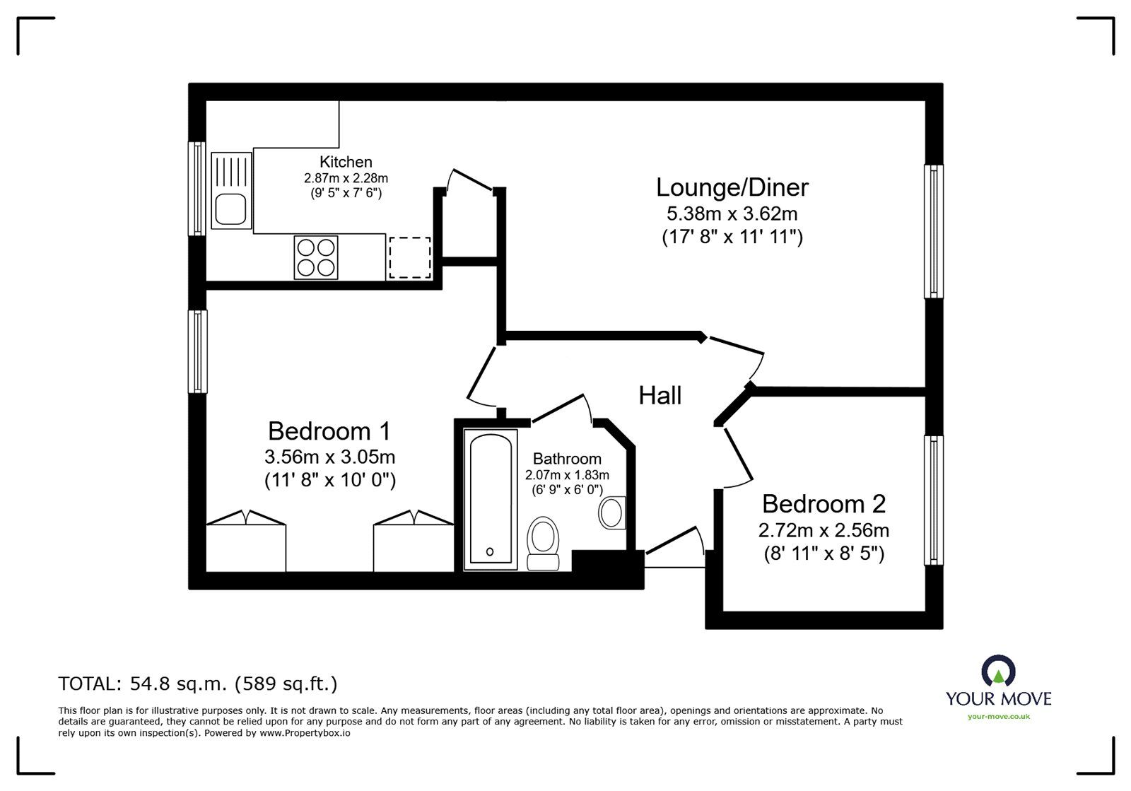 Floorplan of 2 bedroom  Flat to rent, Brattice Drive, Pendlebury, Manchester, M27