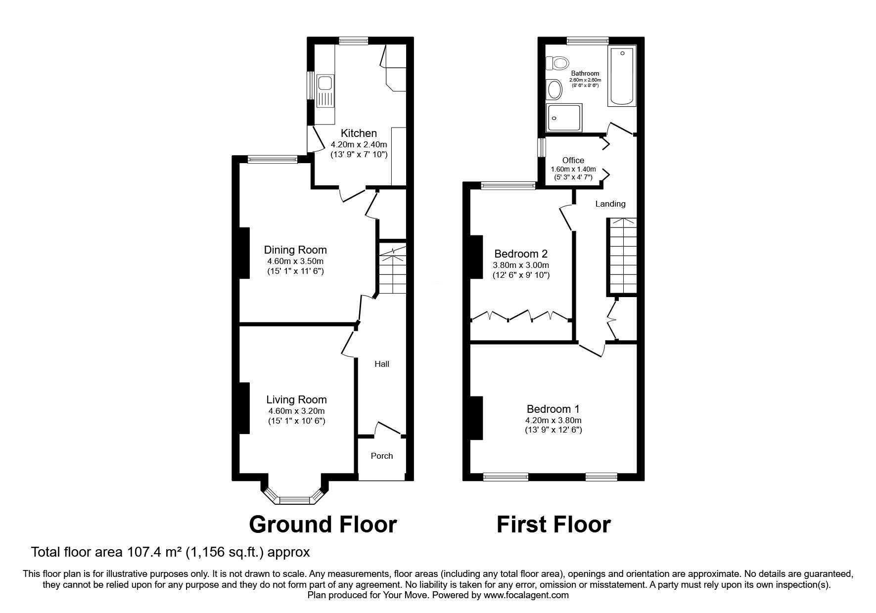 Floorplan of 2 bedroom Mid Terrace House for sale, Heron Street, Pendlebury, Manchester, M27