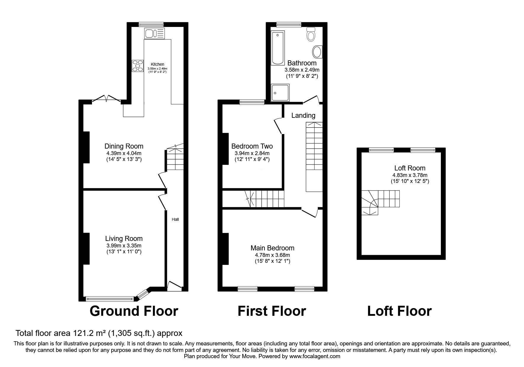 Floorplan of 2 bedroom End Terrace House for sale, Partington Lane, Swinton, Greater Manchester, M27