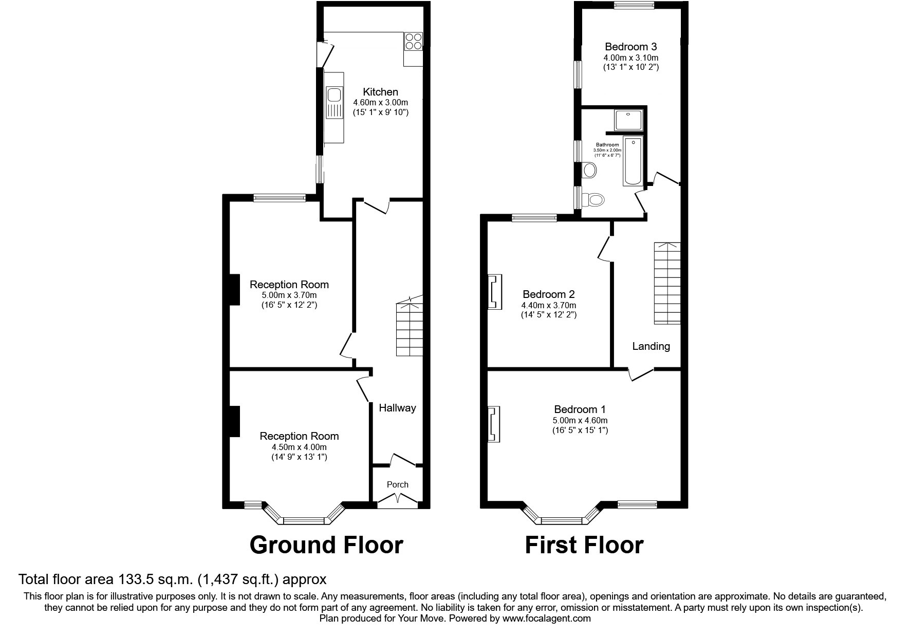 Floorplan of 3 bedroom Mid Terrace House for sale, Worsley Road, Swinton, Greater Manchester, M27