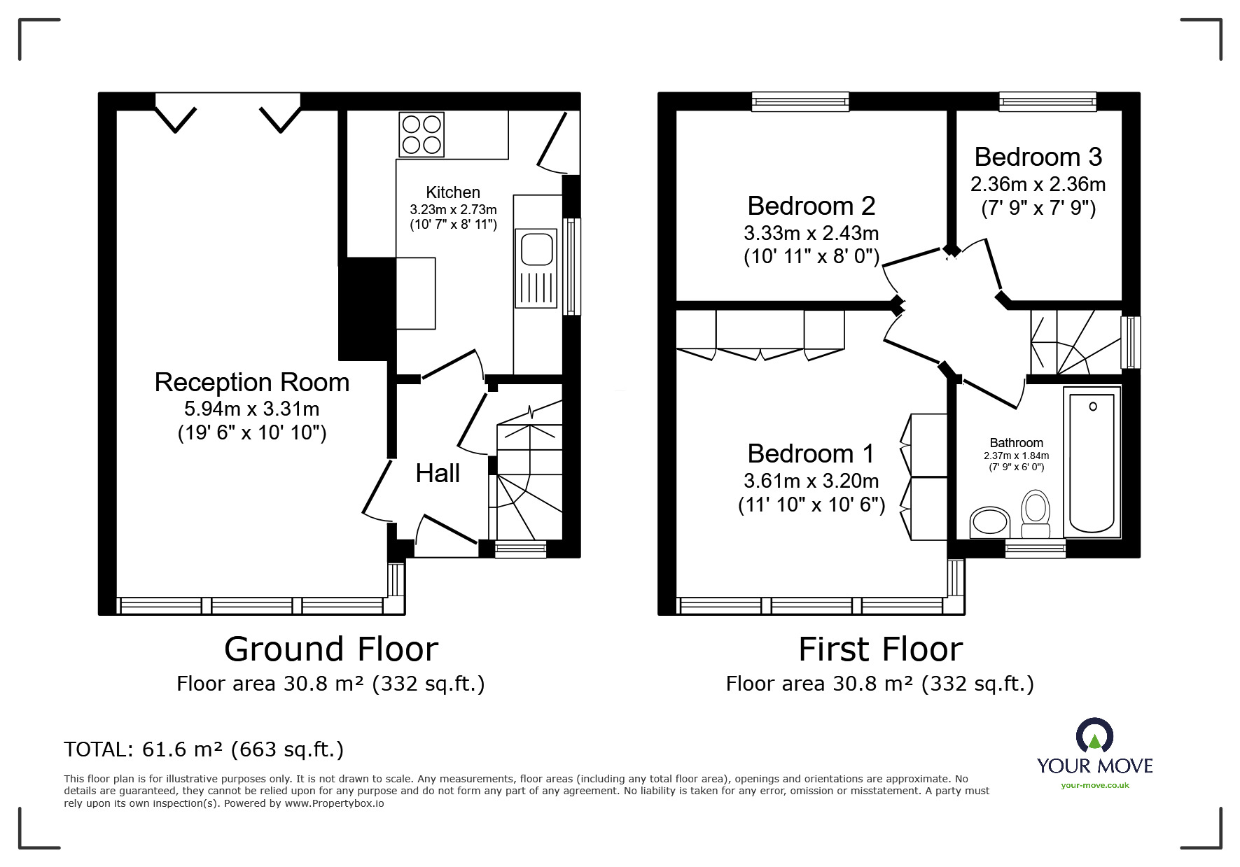 Floorplan of 3 bedroom Semi Detached House for sale, Campbell Road, Swinton, Greater Manchester, M27