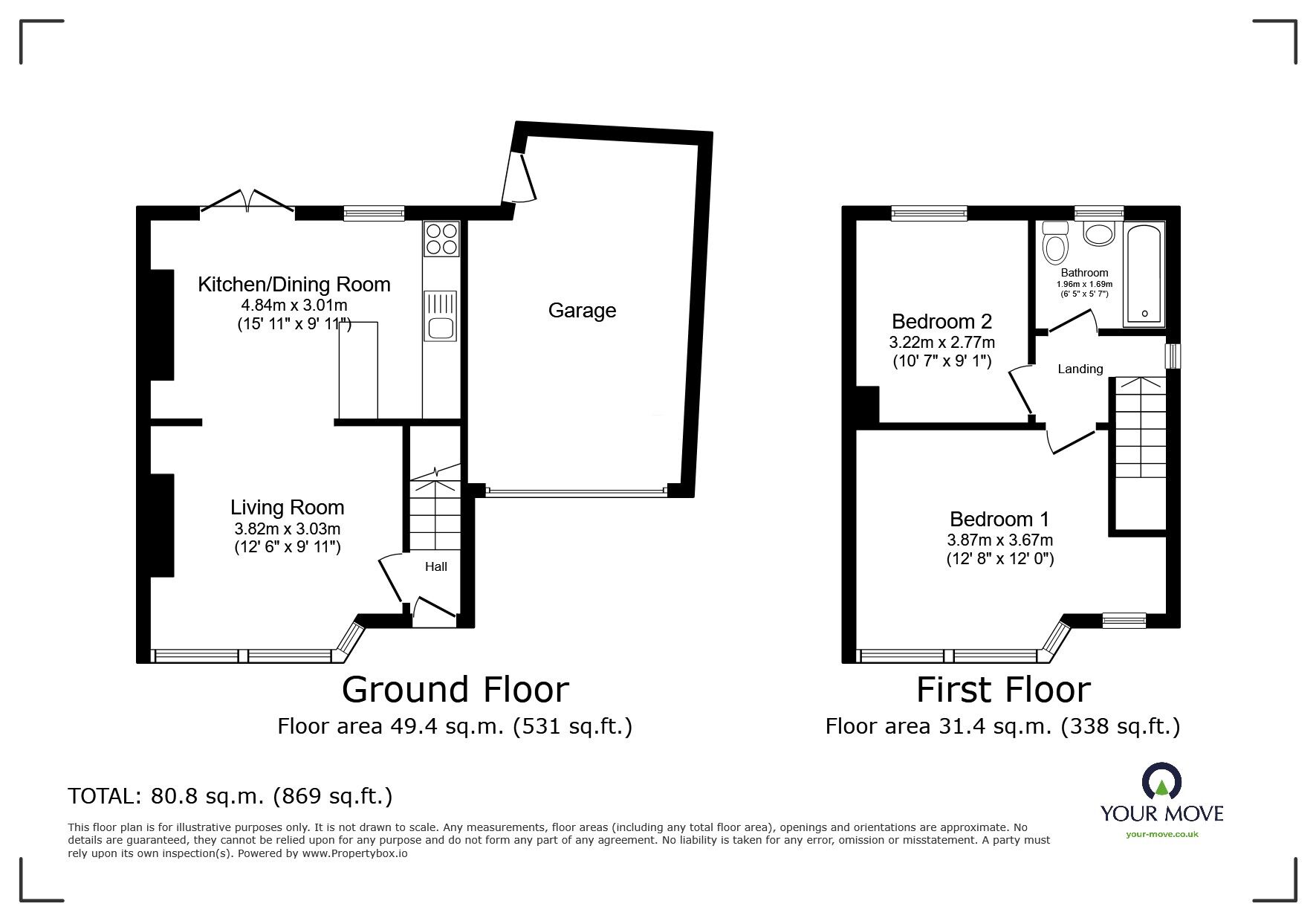 Floorplan of 2 bedroom Semi Detached House for sale, Bromsgrove Avenue, Eccles, Greater Manchester, M30