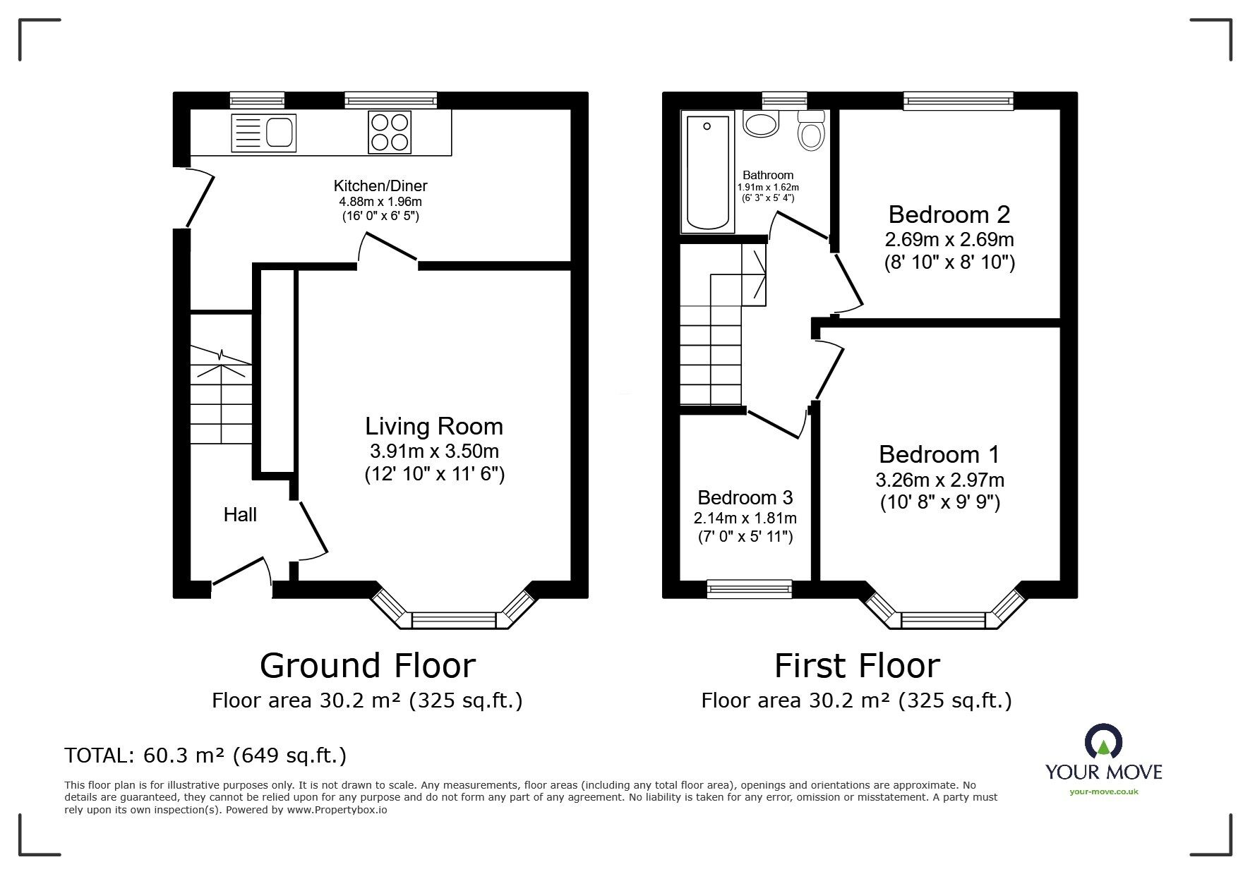 Floorplan of 3 bedroom End Terrace House for sale, Broomhall Road, Pendlebury, Manchester, M27