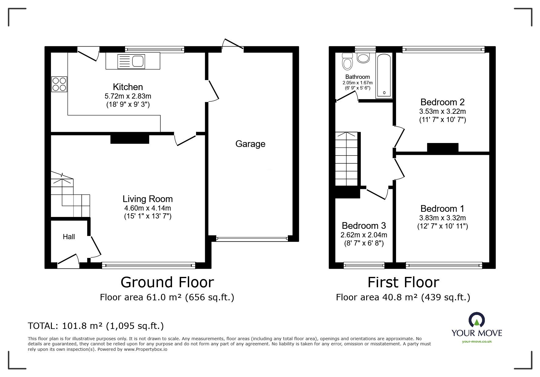 Floorplan of 3 bedroom End Terrace House for sale, Heys Avenue, Wardley, Manchester, M27