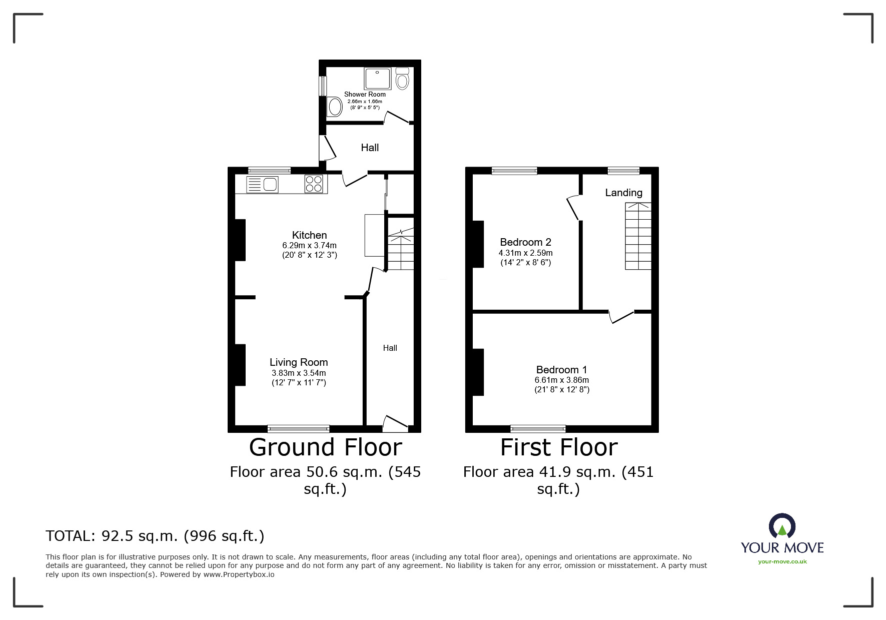 Floorplan of 2 bedroom Mid Terrace House for sale, Blantyre Street, Swinton, Greater Manchester, M27