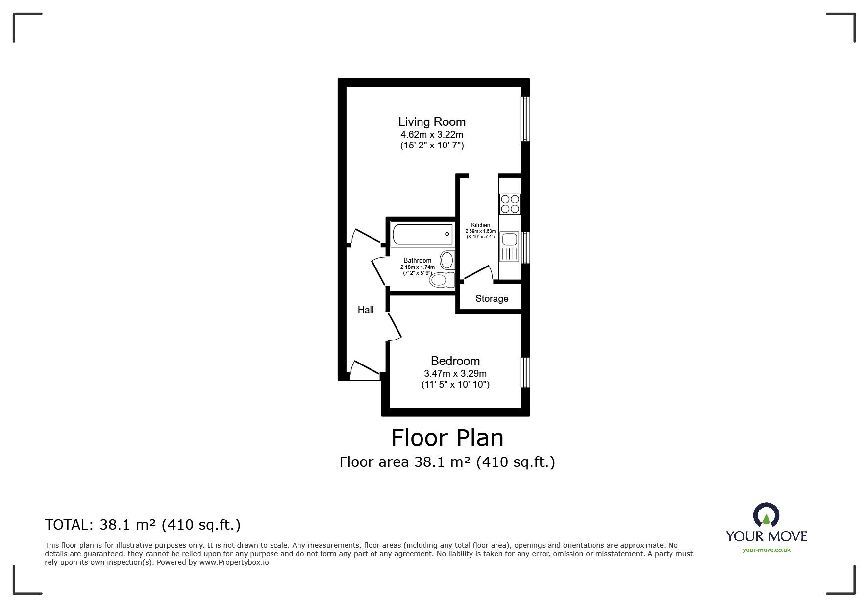 Floorplan of 1 bedroom  Flat for sale, Anson Street, Eccles, Greater Manchester, M30