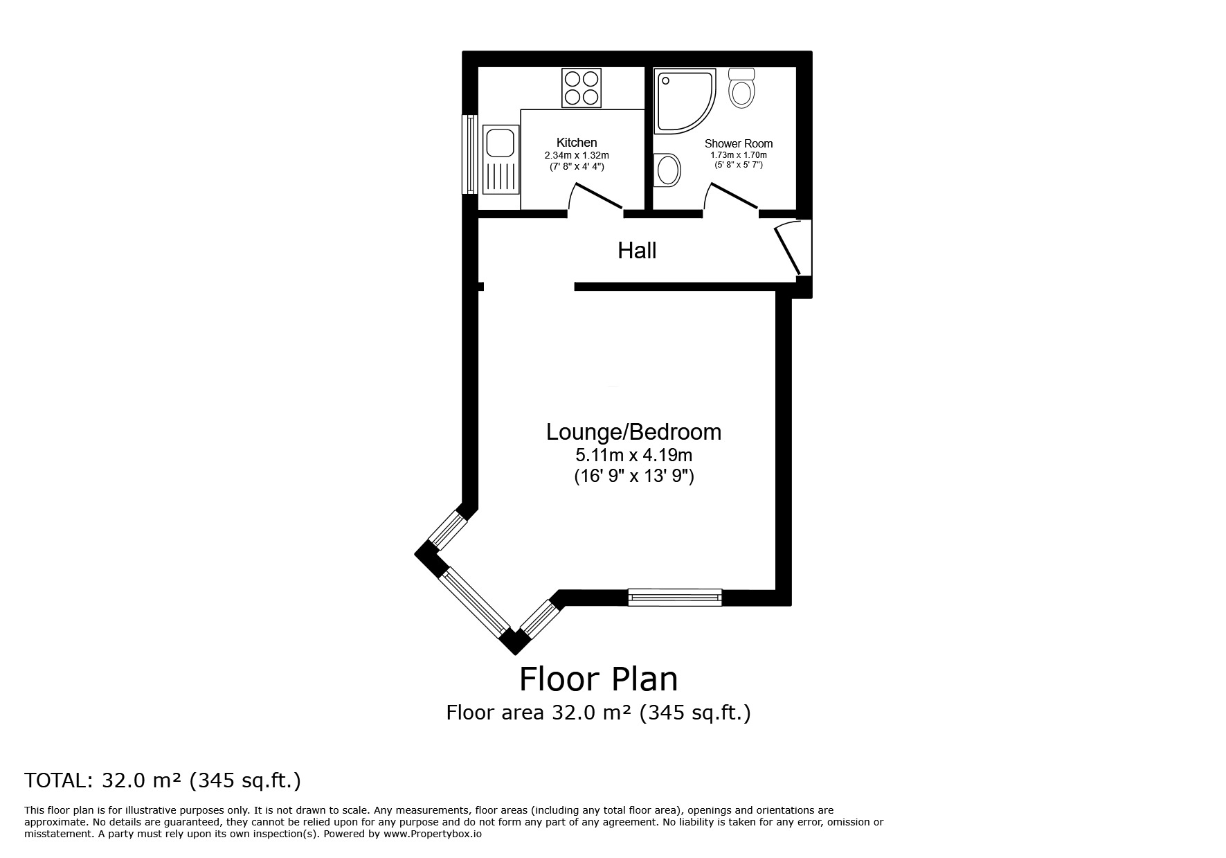 Floorplan of  Flat for sale, Warwick Towers, 42 Warwick Park, Tunbridge Wells, TN2