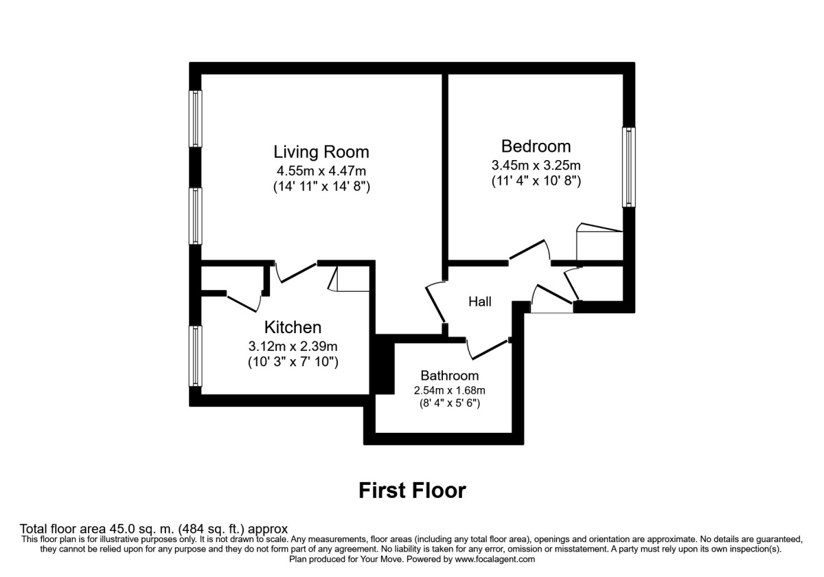 Floorplan of 1 bedroom  Flat to rent, Beech Hurst, Pembury, Kent, TN2