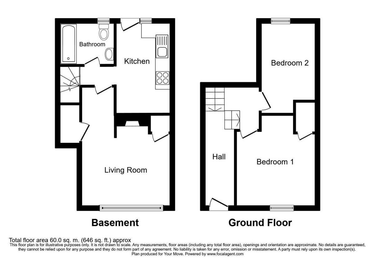 Floorplan of 2 bedroom  Flat to rent, Little Mount Sion, Tunbridge Wells, Kent, TN1